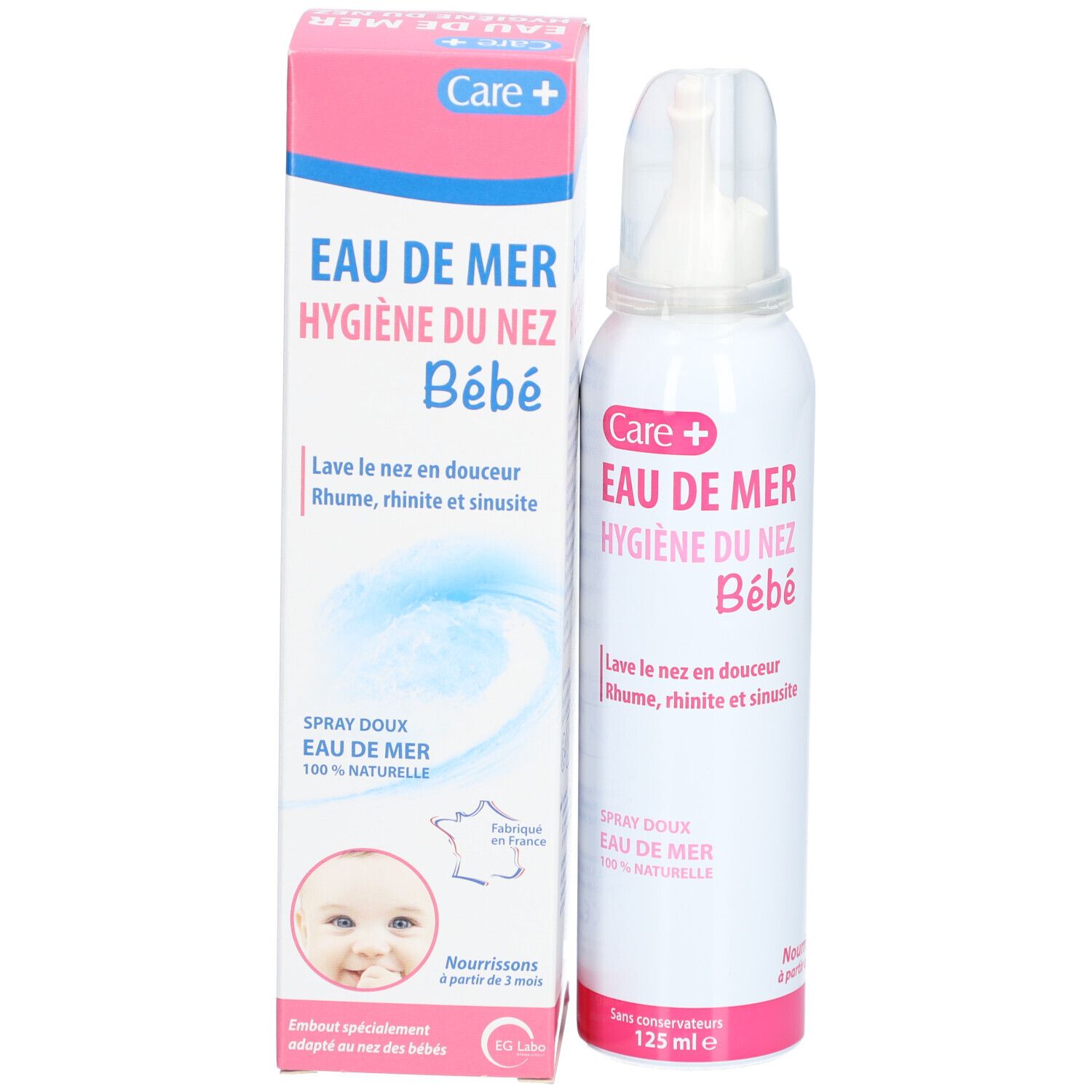 CARE+ Eau de mer Hygiène du nez Bébé - 125 ml