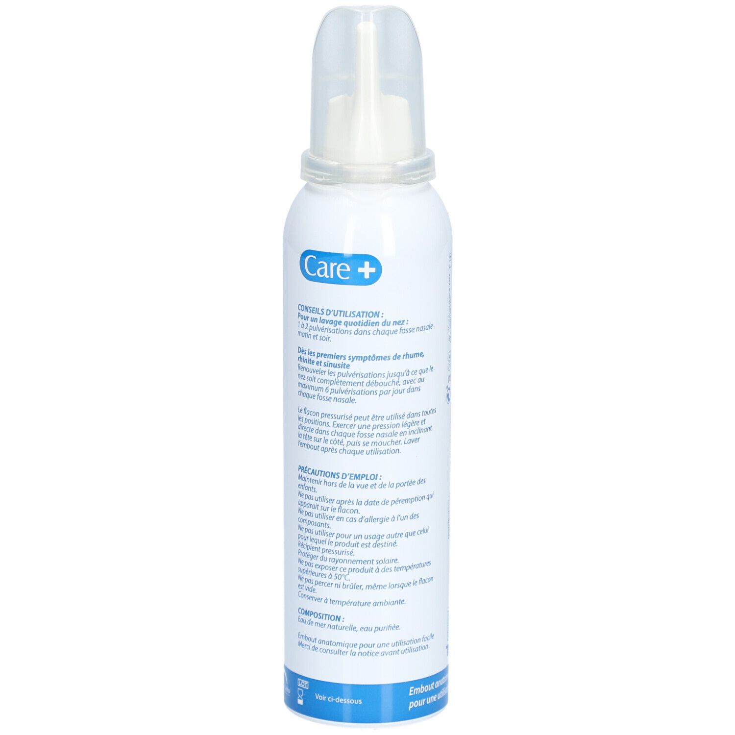 CARE+ Eau de mer Hygiène du nez isotonique - 125 ml