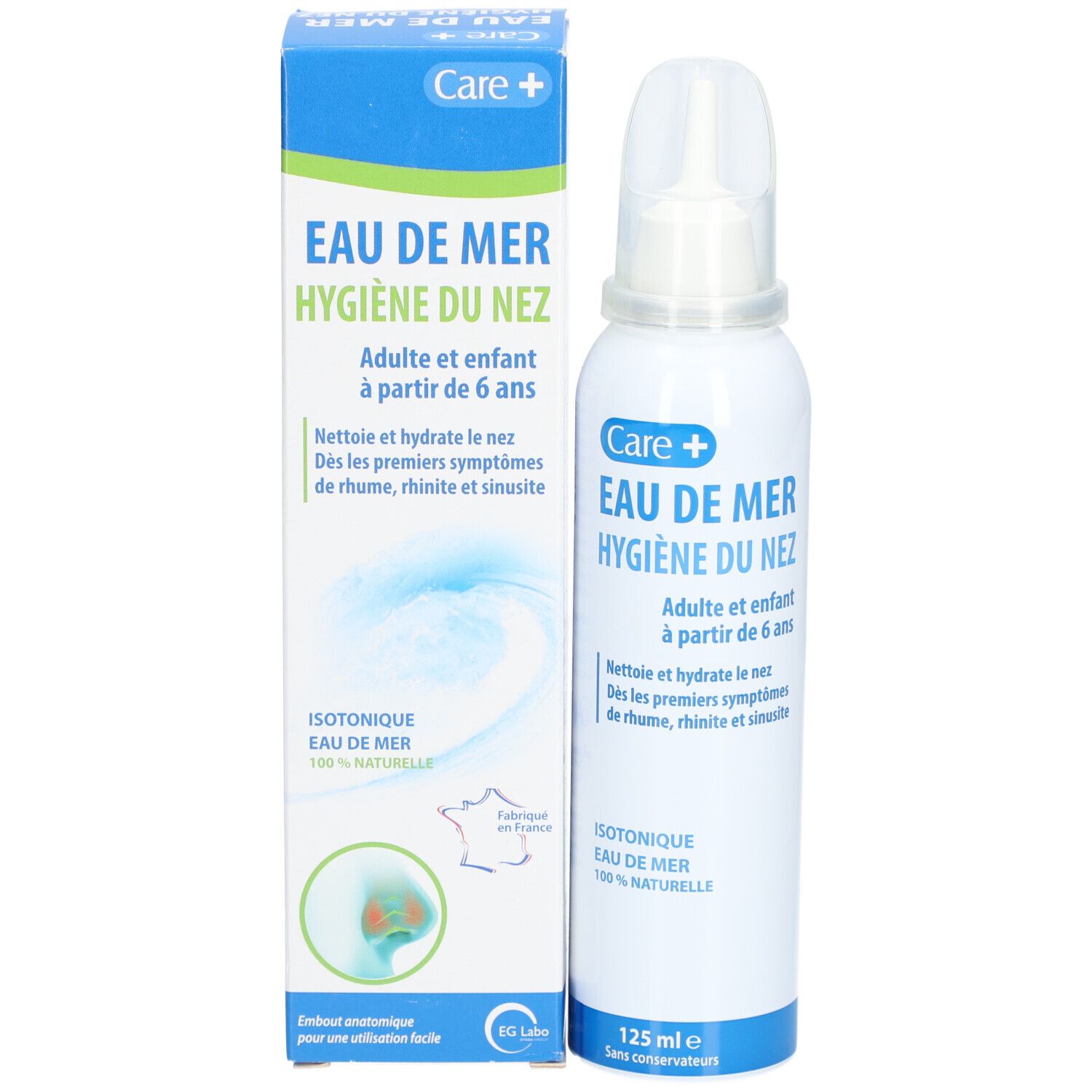 CARE+ Eau de mer Hygiène du nez isotonique - 125 ml