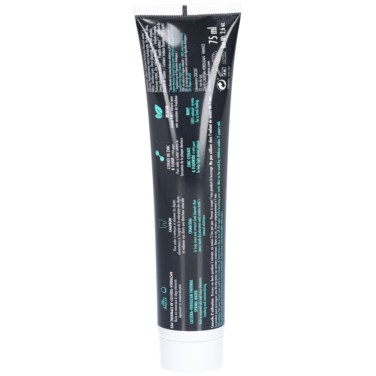Buccotherm Dentifrice à l'Eau Thermale Blancheur - Charbon Actif Bio