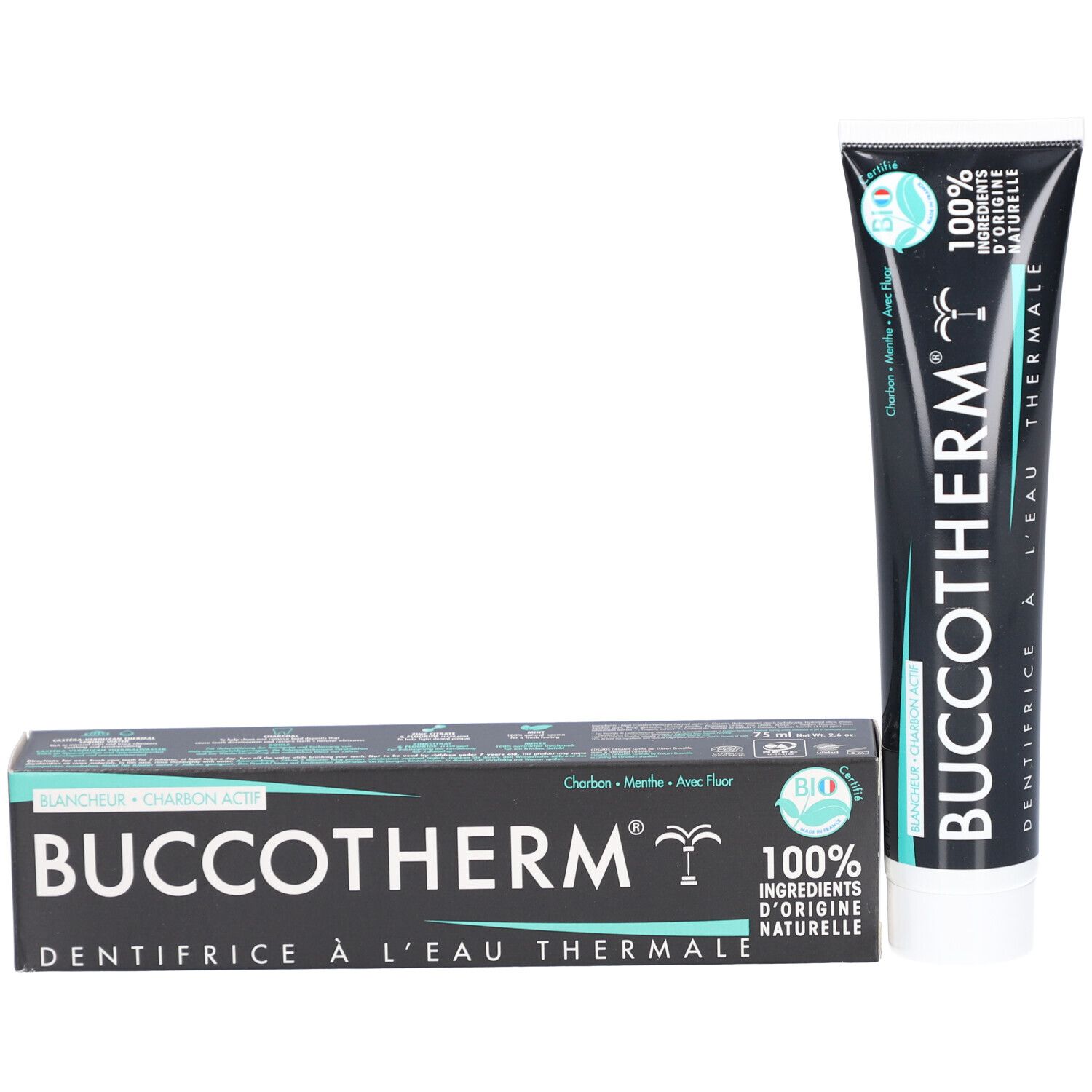 Buccotherm Dentifrice à l'Eau Thermale Blancheur - Charbon Actif Bio