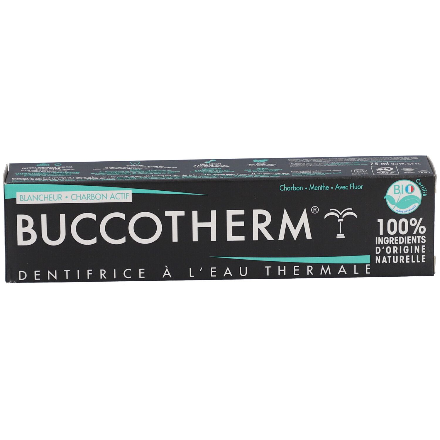 Buccotherm Dentifrice à l'Eau Thermale Blancheur - Charbon Actif Bio