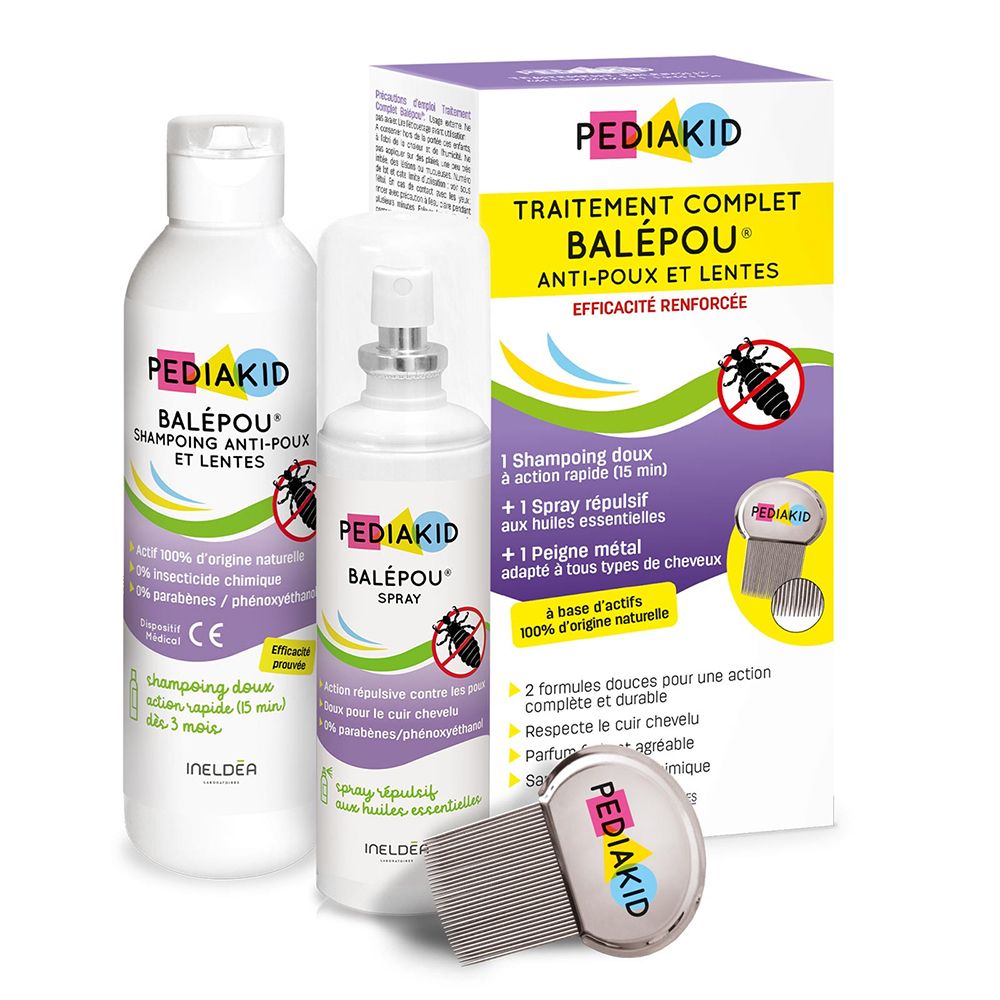 Pediakid Balépou Shampooing + Spray + Peigne