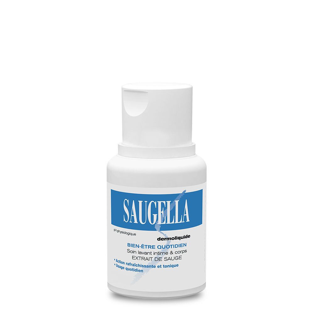 Saugella - Dermoliquide - Soin lavant pour l’hygiène intime quotidienne des femmes adultes - à base d’extrait de Sauge - Assure le bien-être intime quotidien - Flacon 100 ml