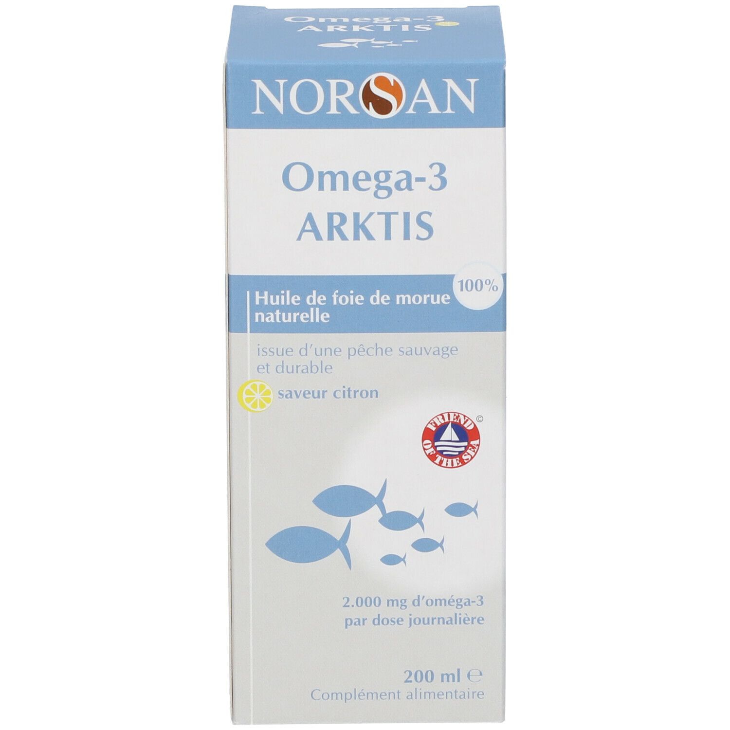 Huile de foie de morue liquide Omega-3 Arktis - NORSAN