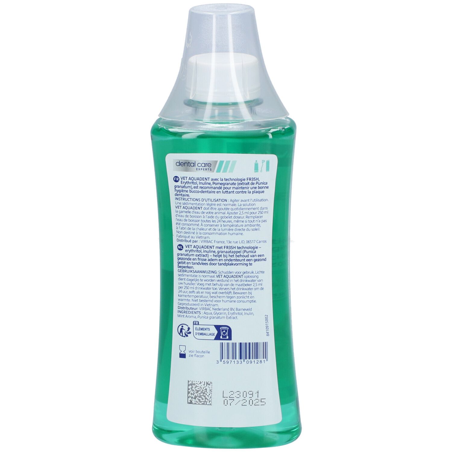 Virbac Vet Aquadent® Fresh Hygiène bucco-dentaire pour chats et chiens