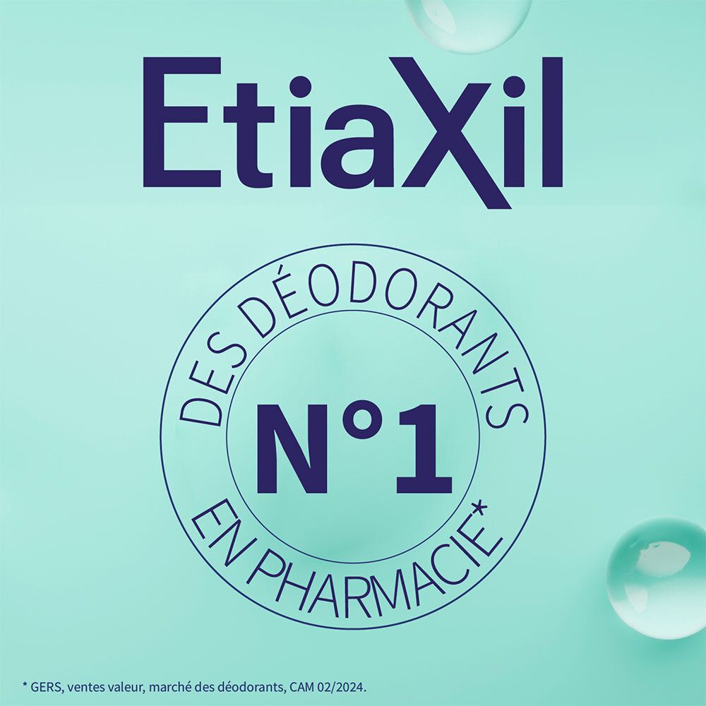 ETIAXIL - Déodorant Détranspirant - Traitement Transpiration Excessive - Aisselles - SENSITIVE - Peaux Sensibles - Lot de 2