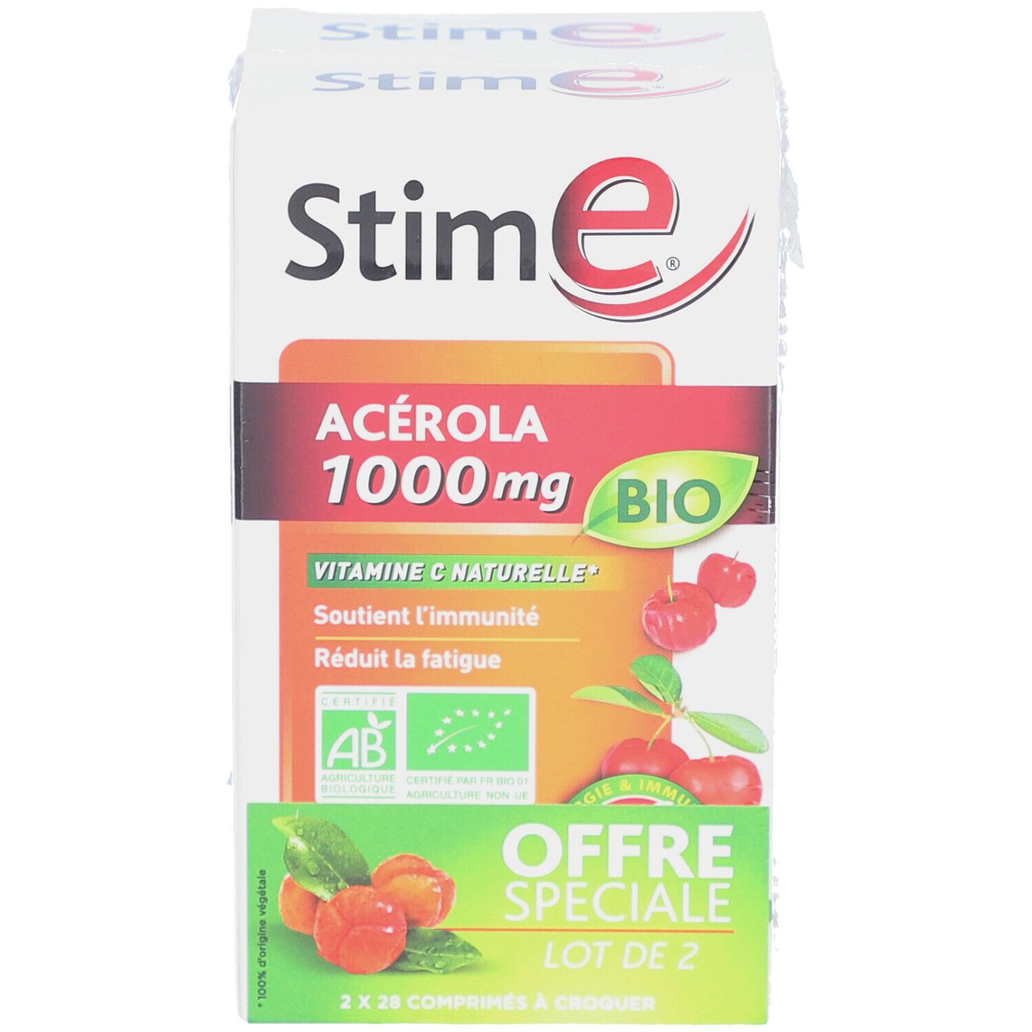 Stim E Acérola BIO 1000 mg vitamine C naturelle immunité & énergie