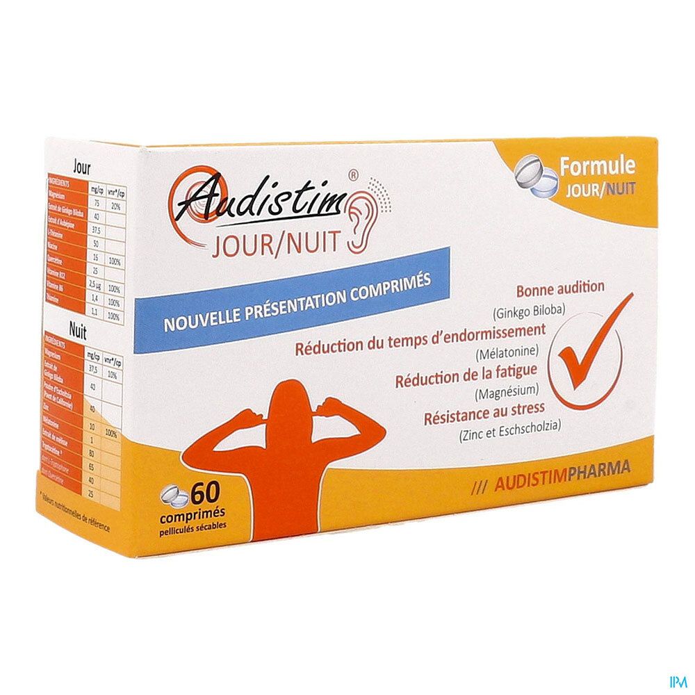 Audistim, Comprimé Jour + Nuit, complément alimentaire double action, bt 60 (30 + 30)