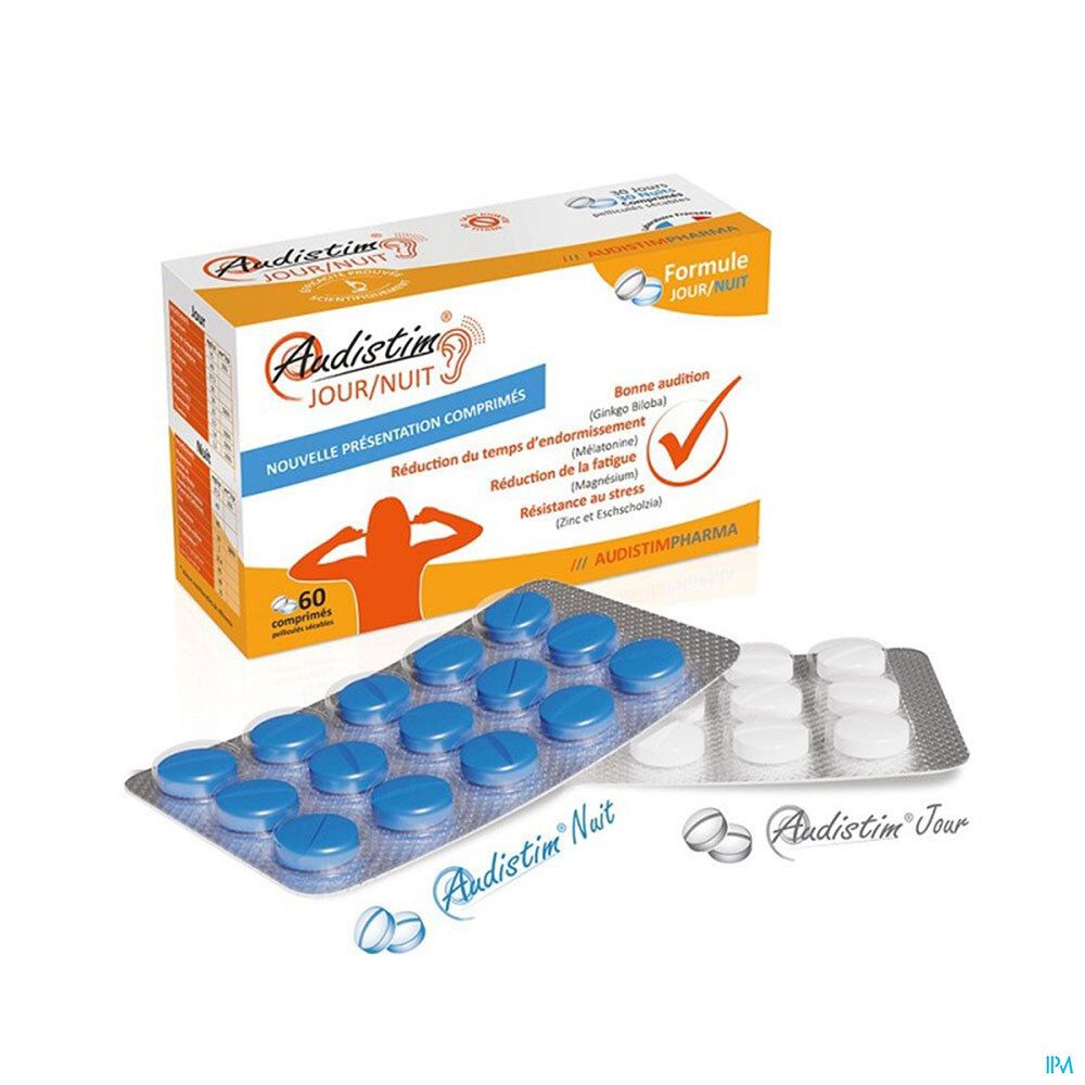 Audistim, Comprimé Jour + Nuit, complément alimentaire double action, bt 60 (30 + 30)