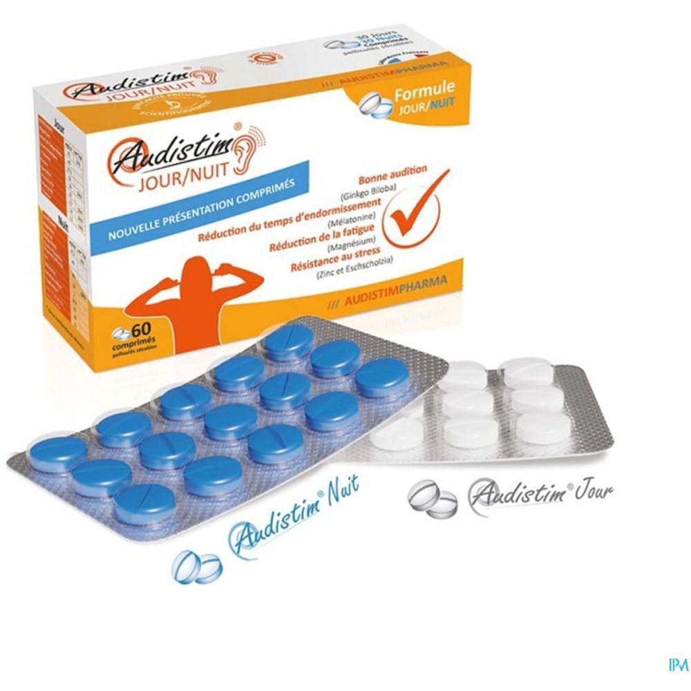 Audistim, Comprimé Jour + Nuit, complément alimentaire double action, bt 60 (30 + 30)