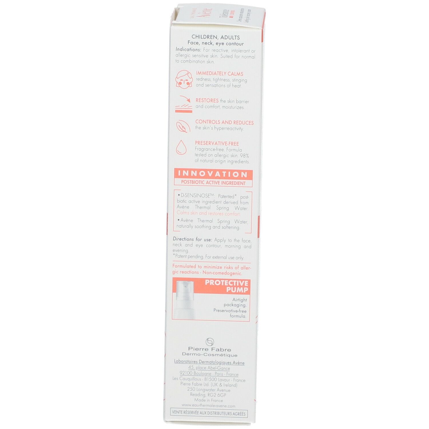 Emballage carton. Texte et illustrations. Informations sur le produit et l'utilisation.