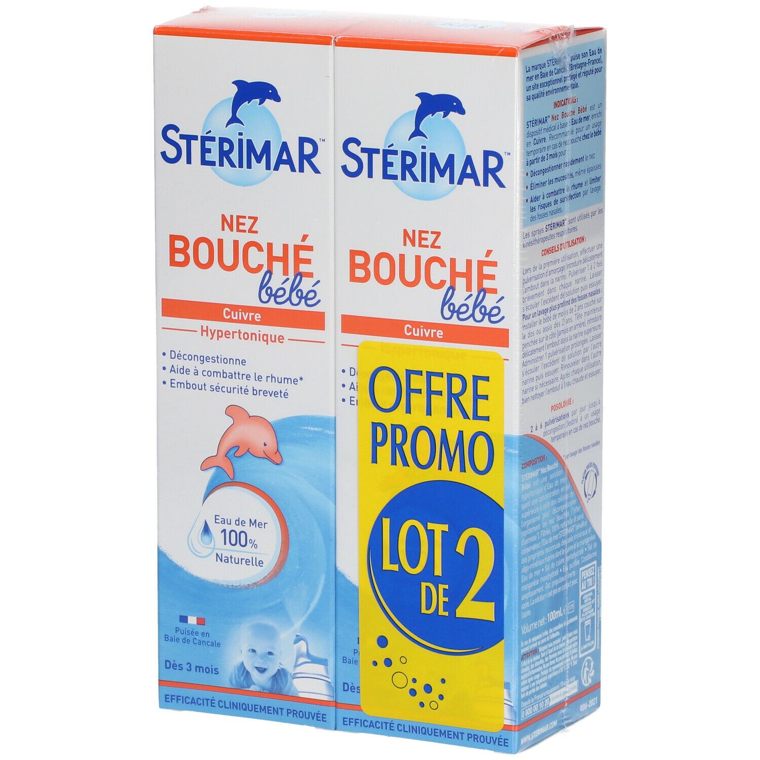 Stérimar Nez Bouché Hypertonique Cuivre - 2 x 100 ml