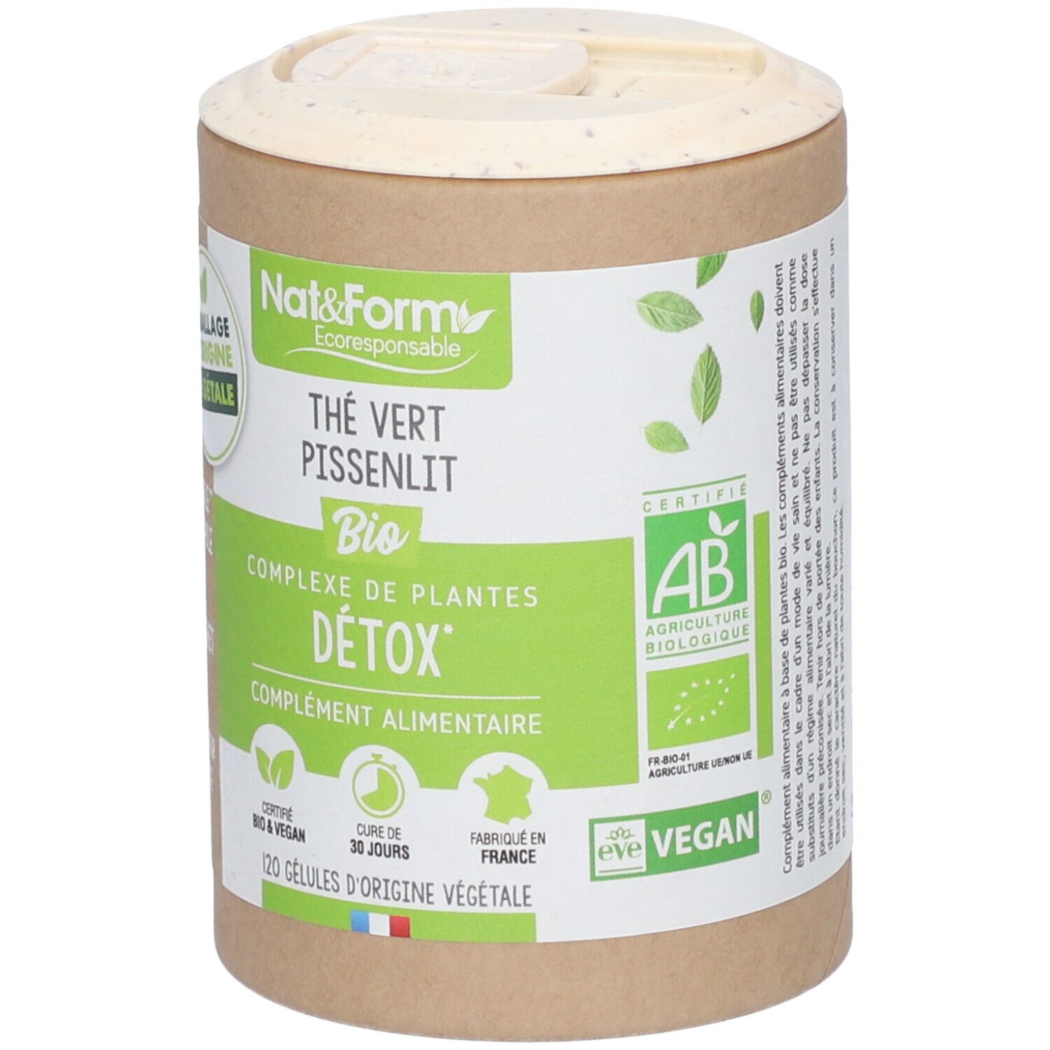 Nat&Form Thé vert Pissenlit Bio en gélules