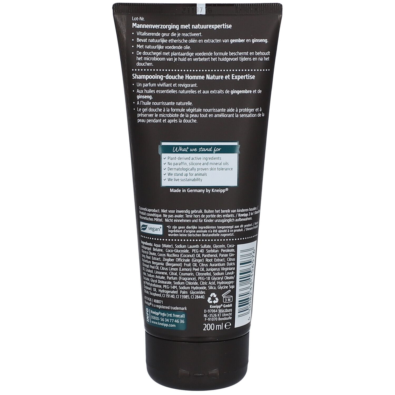 Kneipp Shampooing-douche Gingembre - Ginseng Coup de boost