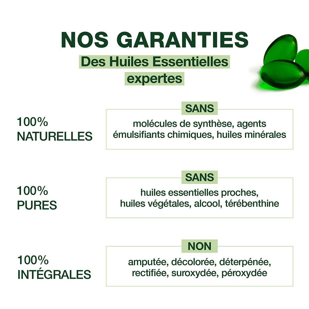 Garanties des capsules Allergoforce Confort Yeux-Nez. 100% naturelles, pures et intégrales.