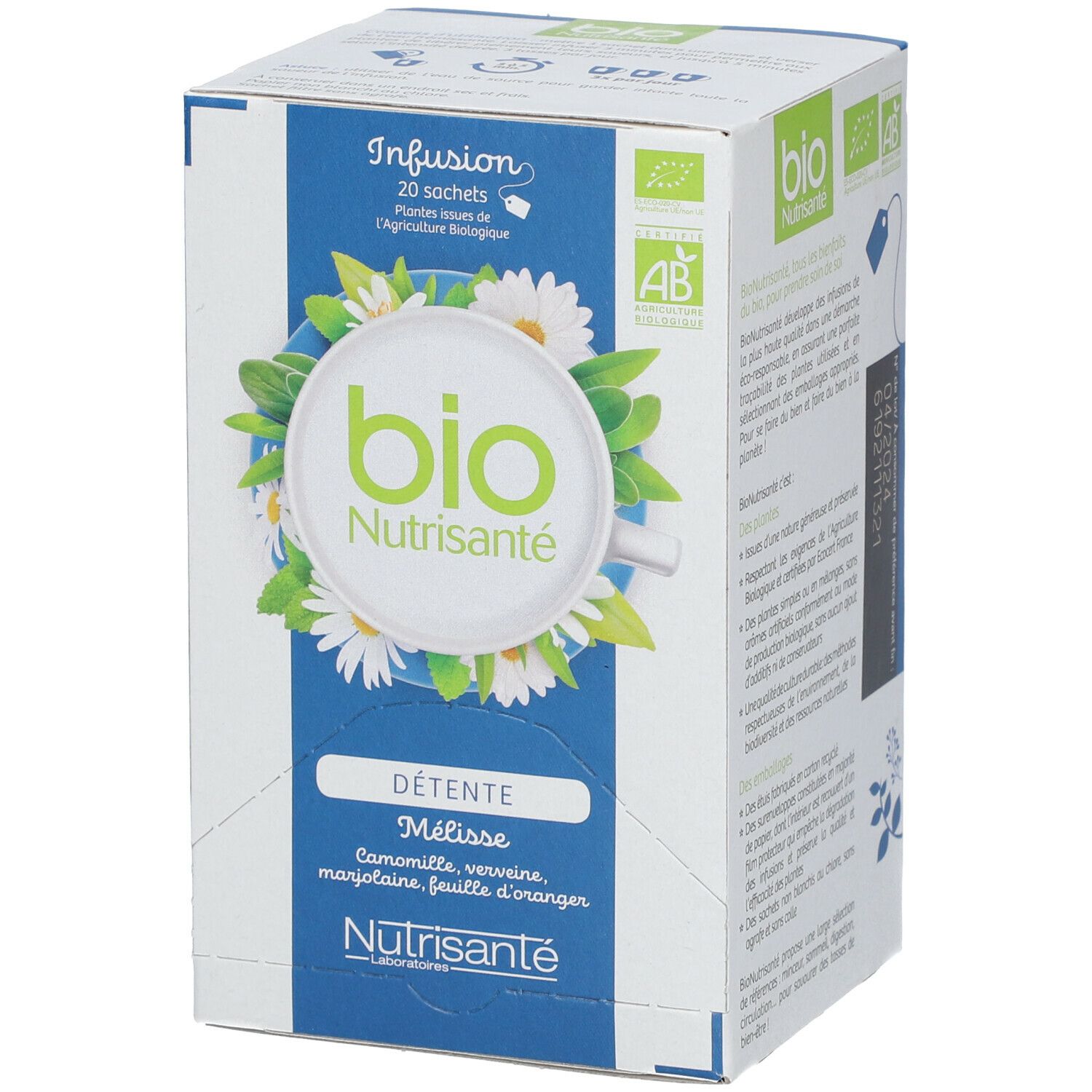 Nutrisanté Thé Vert Menthe Bio 20 Sachets - Minceur Et Digestion