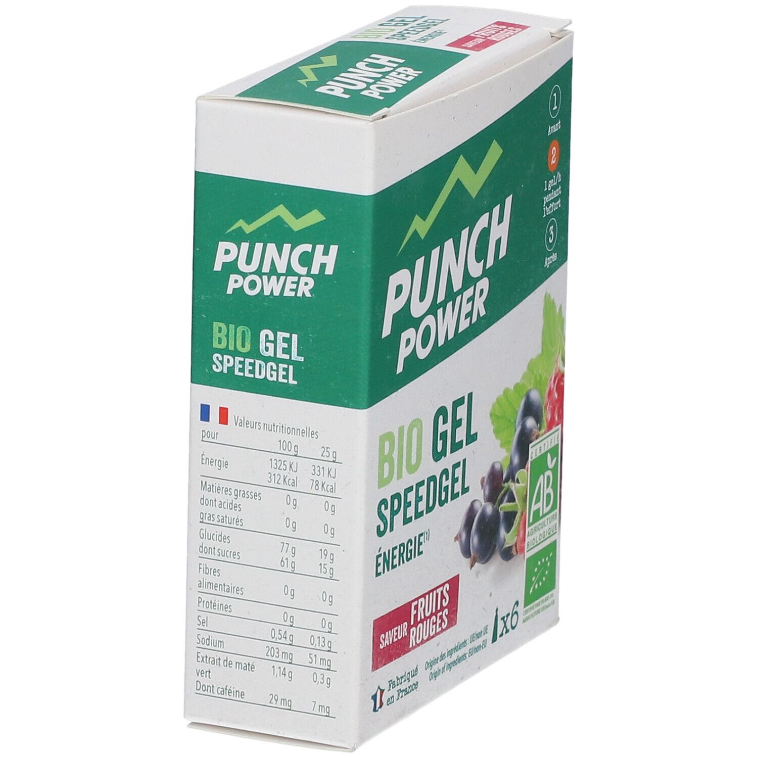 PUNCH POWER Bio Gel Speedgel Energie Saveur fruits rouges