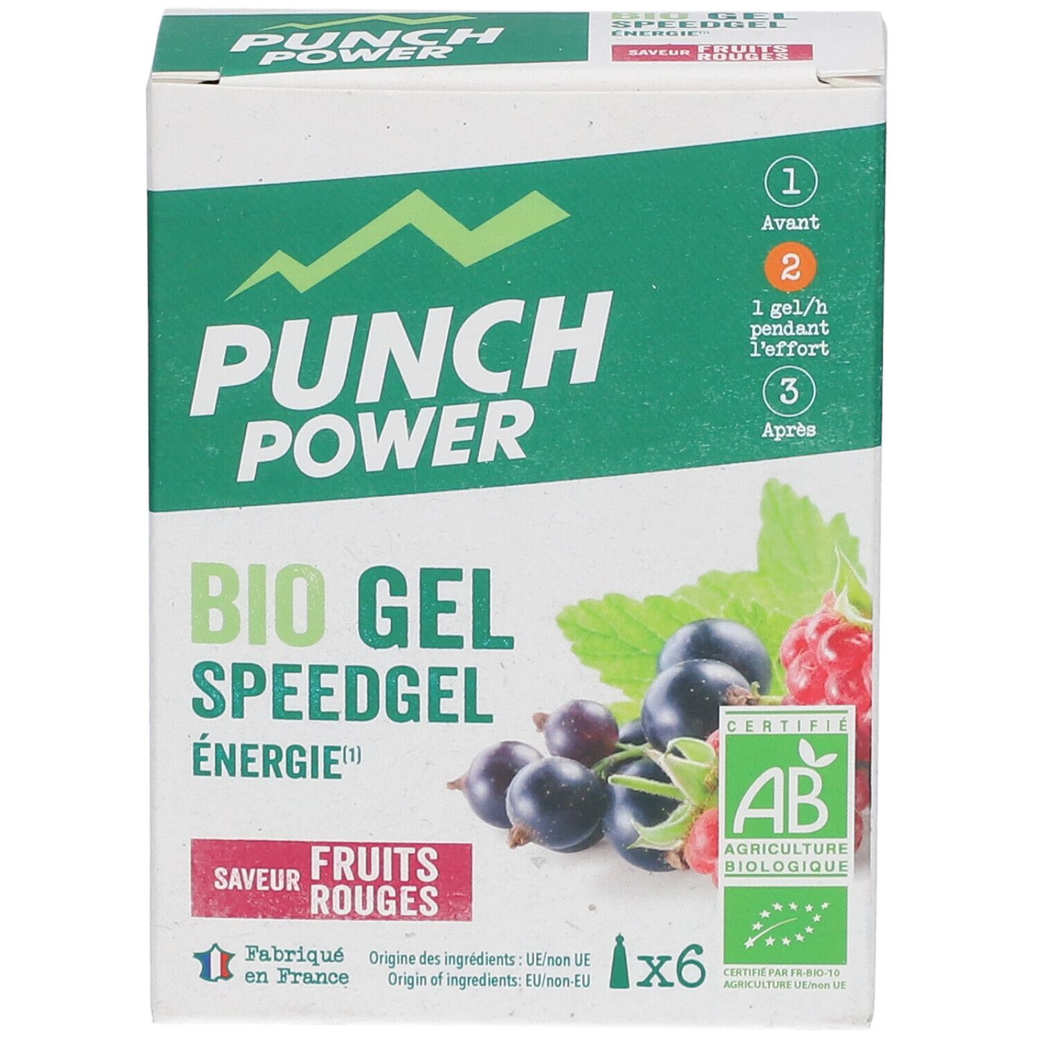 PUNCH POWER Bio Gel Speedgel Energie Saveur fruits rouges