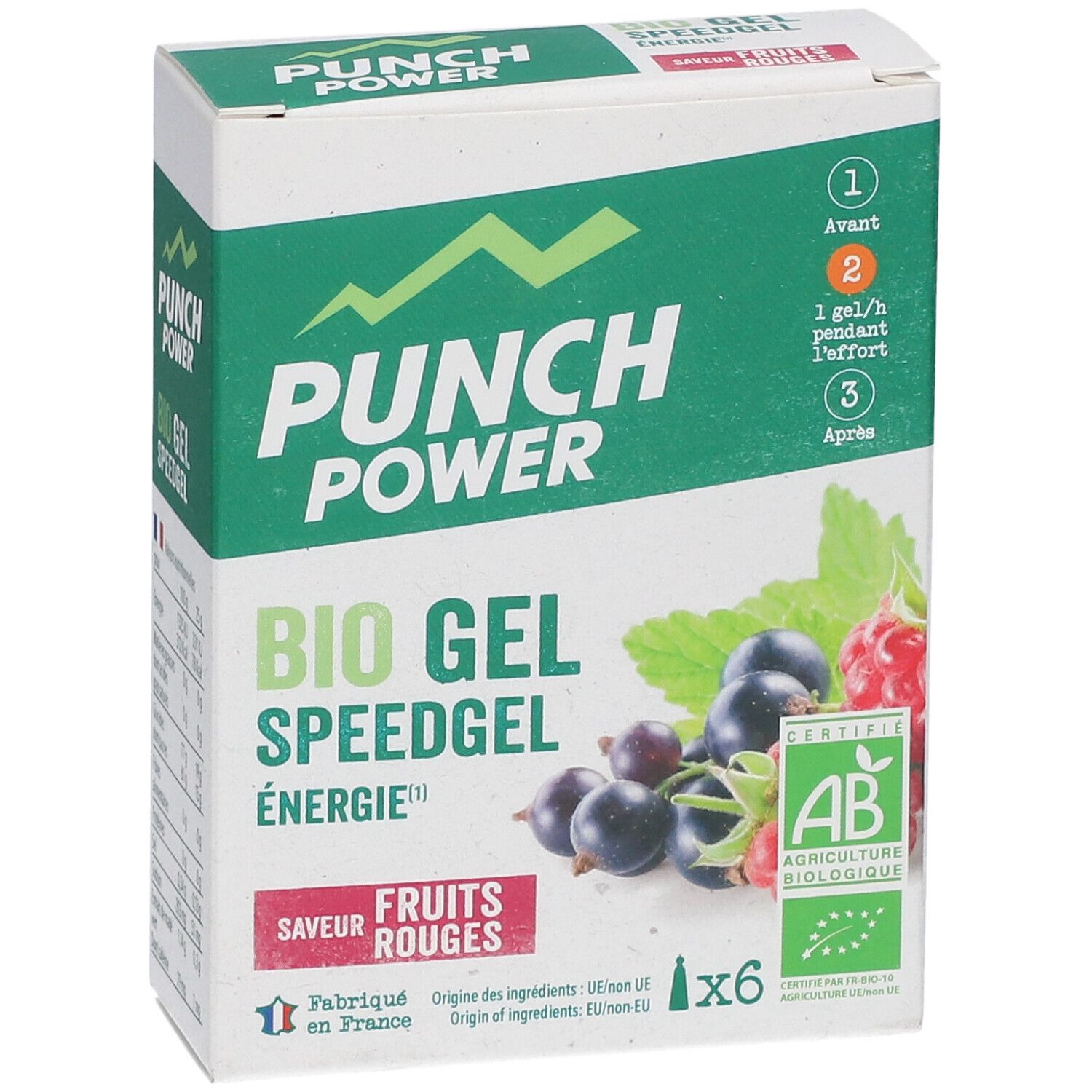 PUNCH POWER Bio Gel Speedgel Energie Saveur fruits rouges