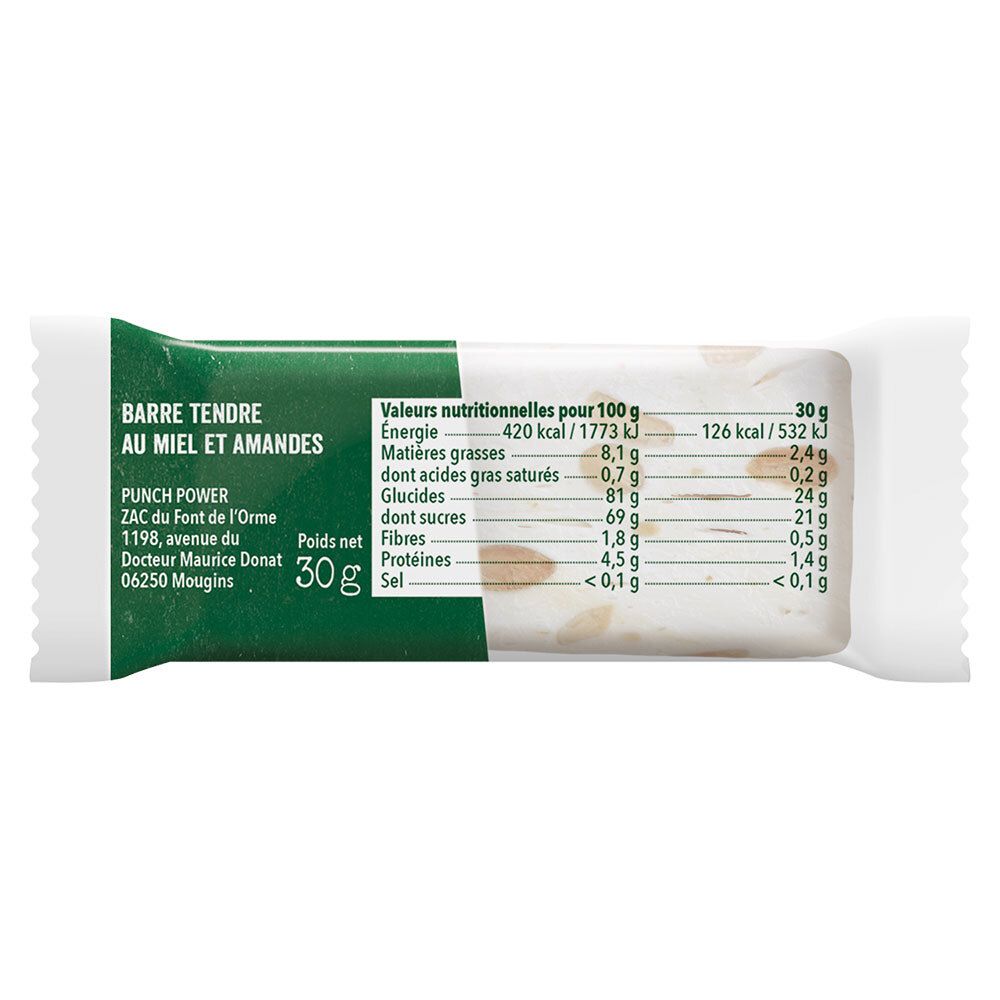 Punch Power Bionougat - Barre énergétique - Miel Amandes