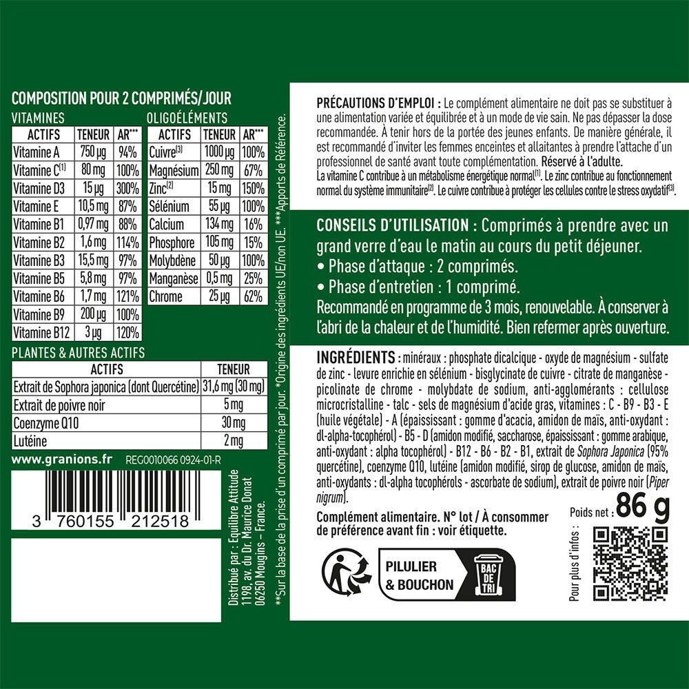 Laboratoire des Granions® 24 Vitamines Minéraux et Plantes - Sénior