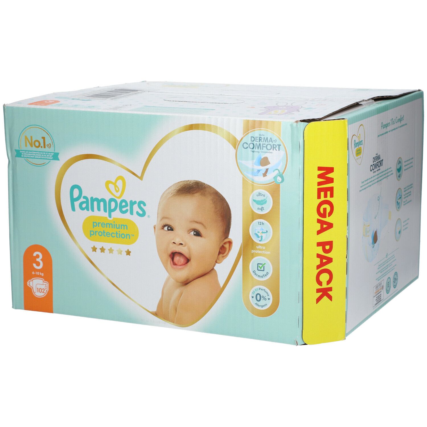 Couches Pampers Premium Protection - Taille 3 (6-10kg) - 68 pièces