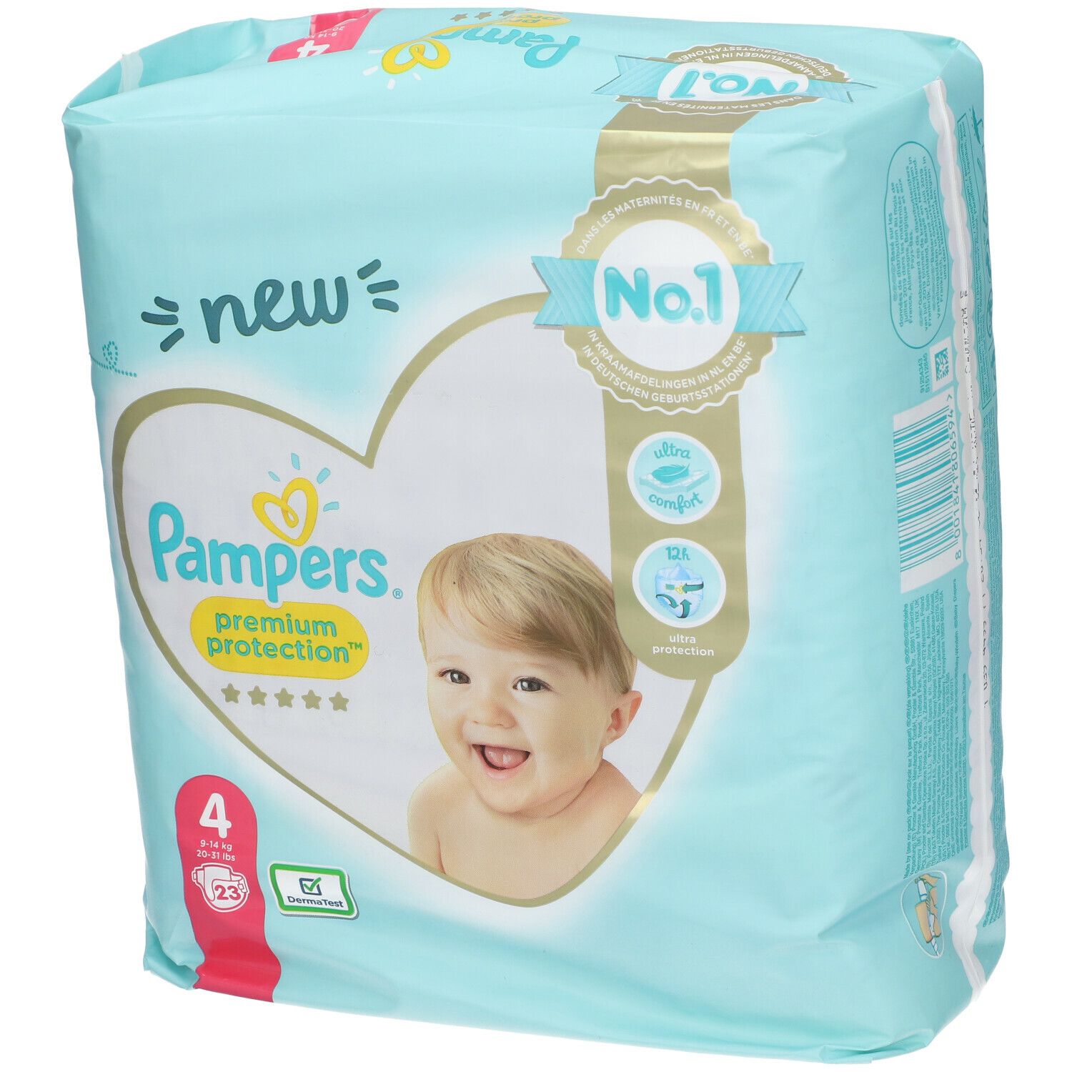 Pampers® Premium Protection™ Taille 4, 9-14 kg Couches 23 pc(s