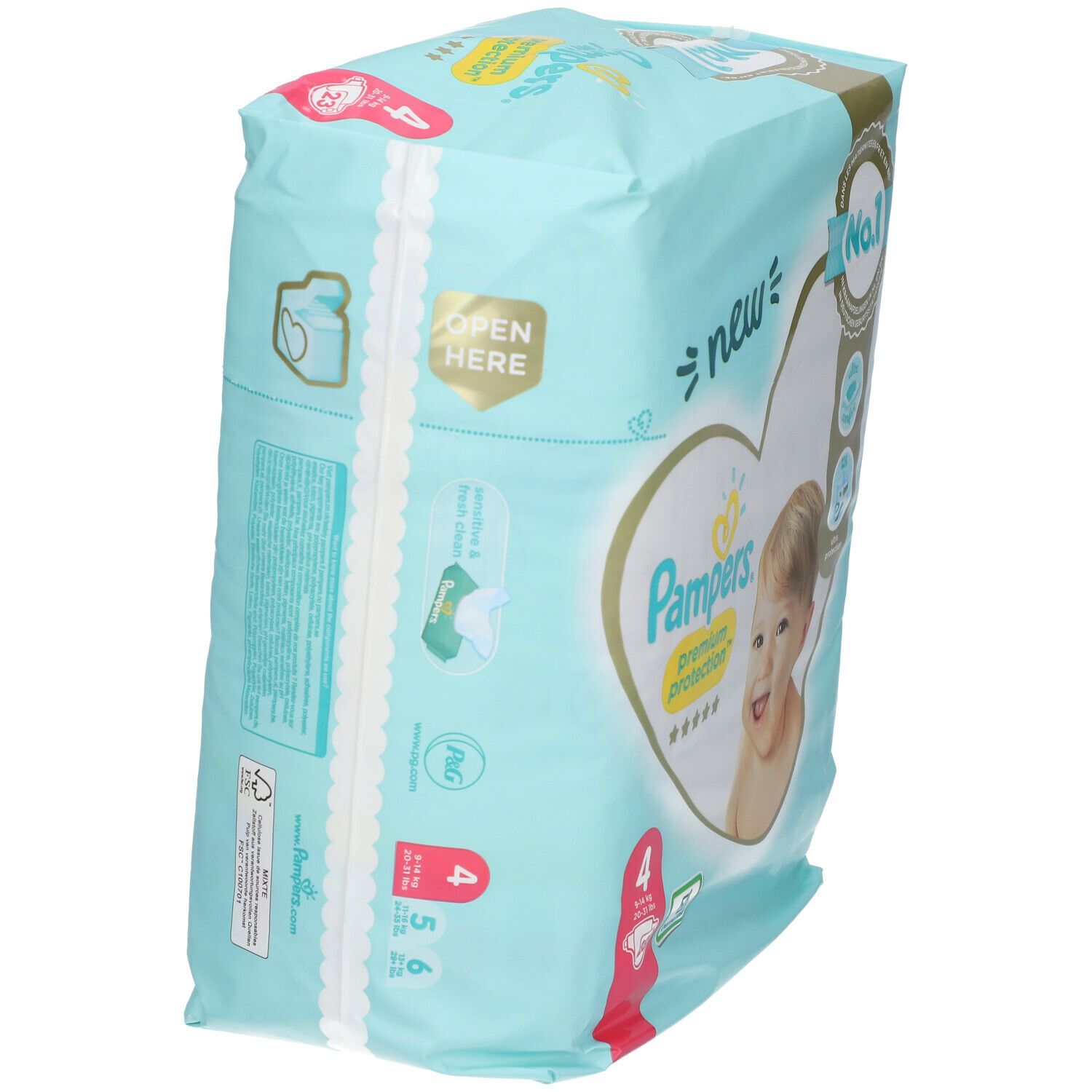 Pampers® Premium Protection™ Taille 4, 9-14 kg Couches 23 pc(s