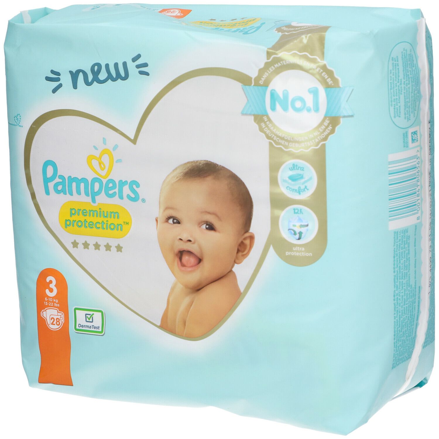 Pack 46 couches PAMPERS Premium Protection Taille 3 (6 à 10KG) Bébé Baby  Comfort