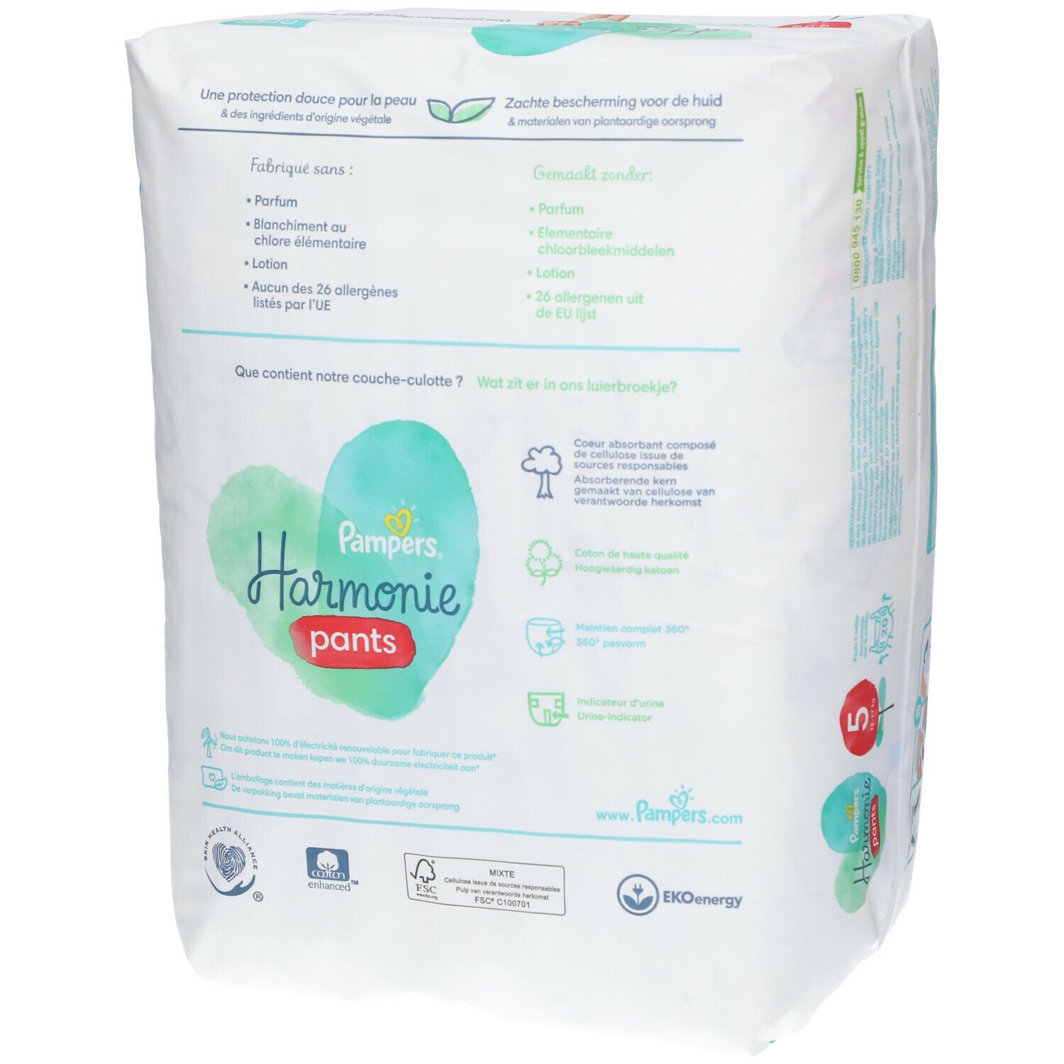 Pampers Couches culottes Harmonie Pants taille 5 12-17 kg pack