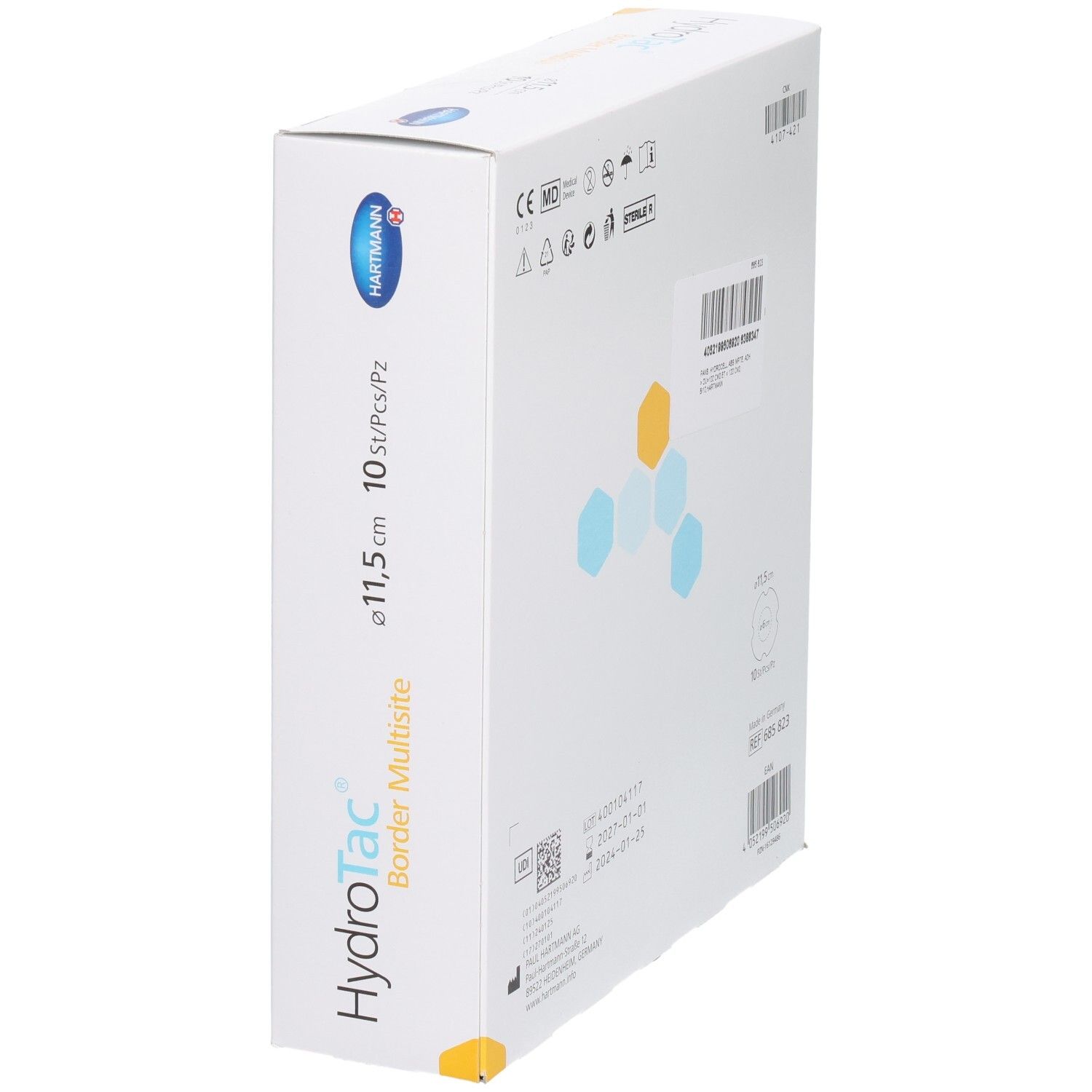 Emballage HydroTac Border Multisite, vue oblique. Nom du produit, taille et quantité clairement visibles.