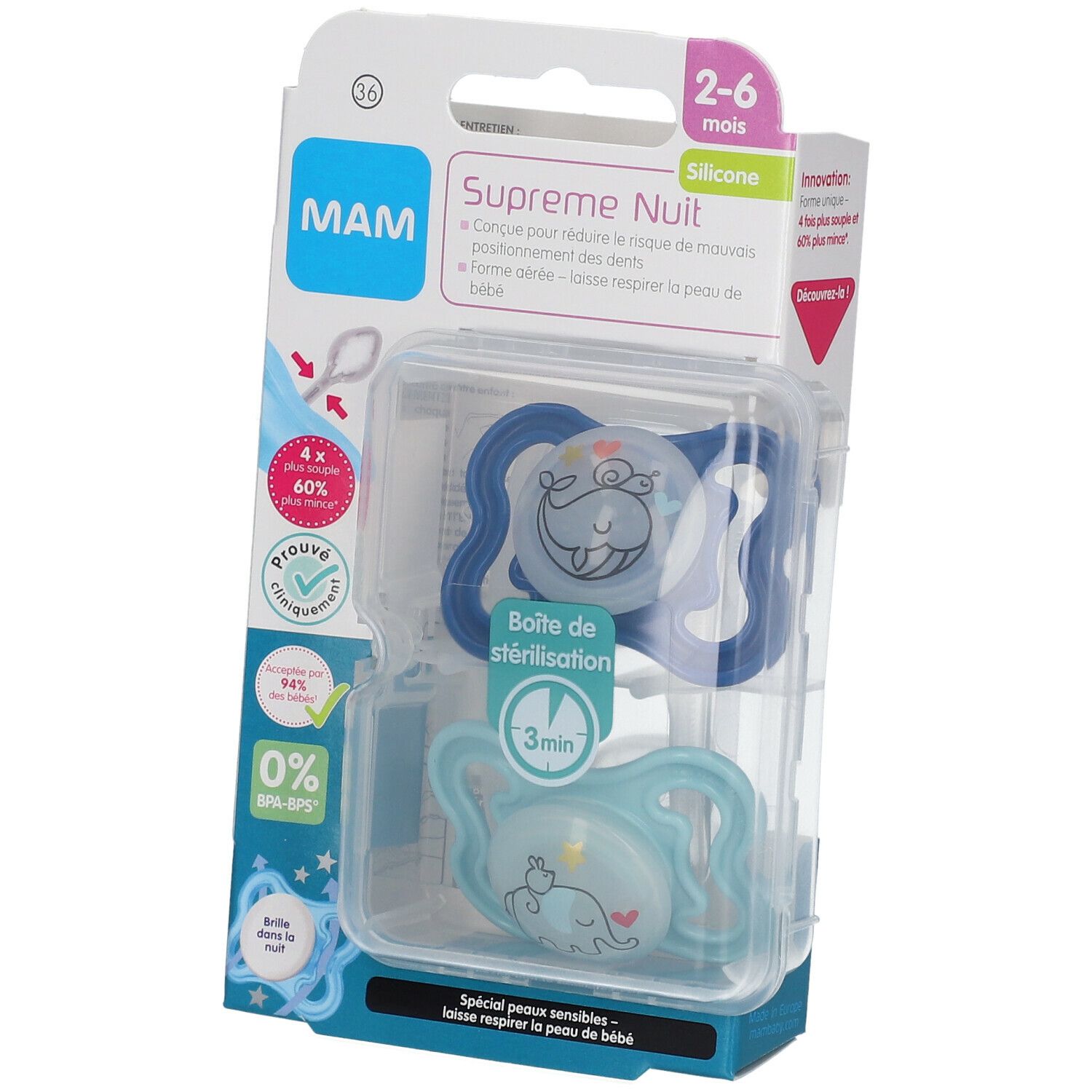 MAM Supreme Nuit 2-6 Mois Better Together  - Sucette