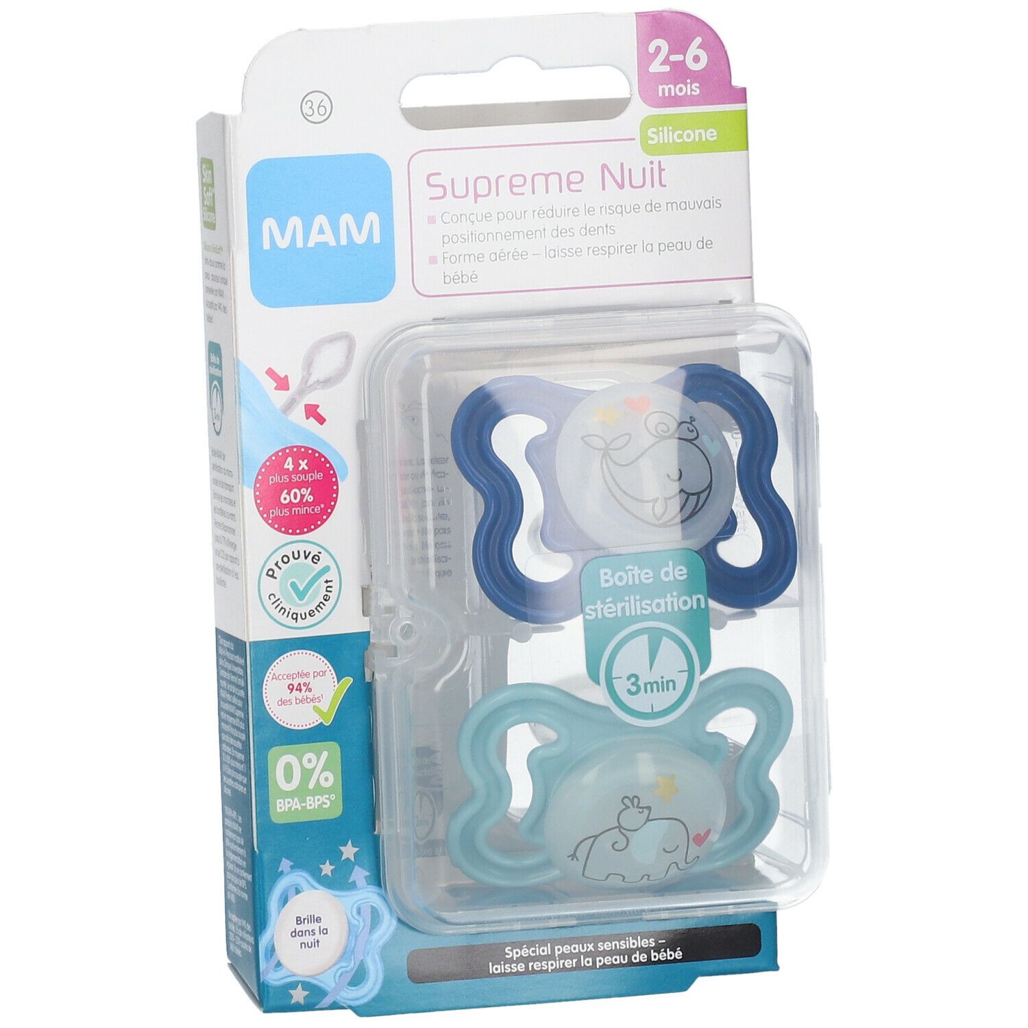 MAM Supreme Nuit 2-6 Mois Better Together  - Sucette