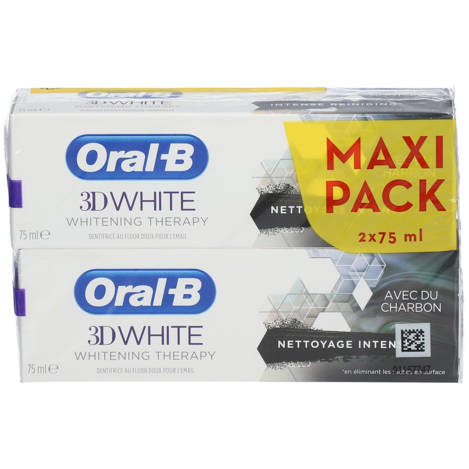 Oral-B 3D White Whitening Therapy Nettoyage Intense avec Charbon Dentifrice