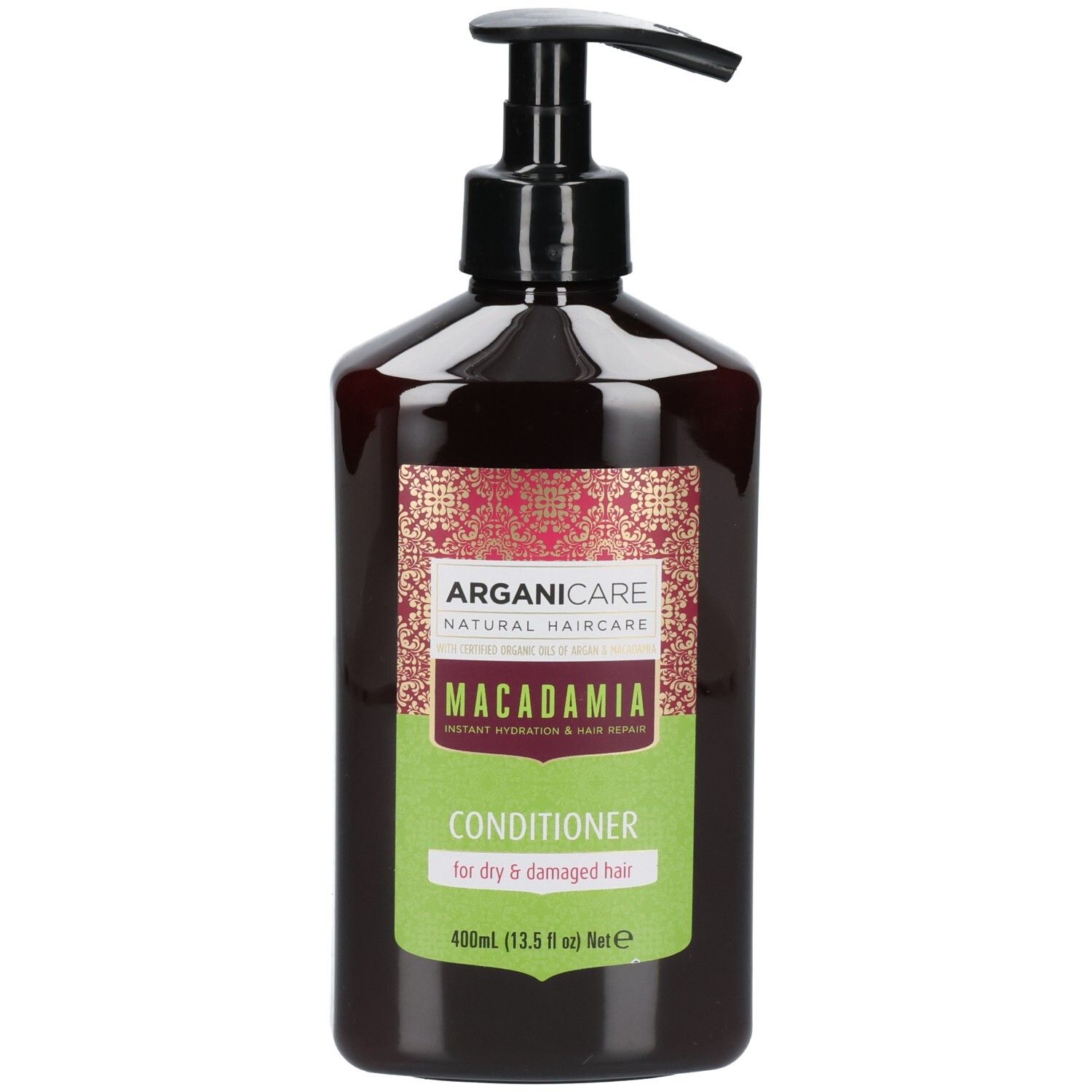 Bouteille d'Arganicare Macadamia Conditioner avec pompe, 400ml.
