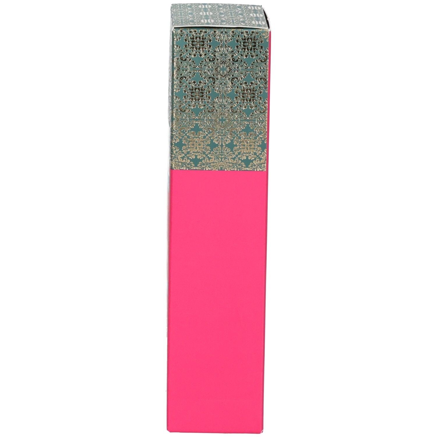 Vue latérale de l'emballage du sérum capillaire à la kératine Arganicare. Côté rose avec logo.