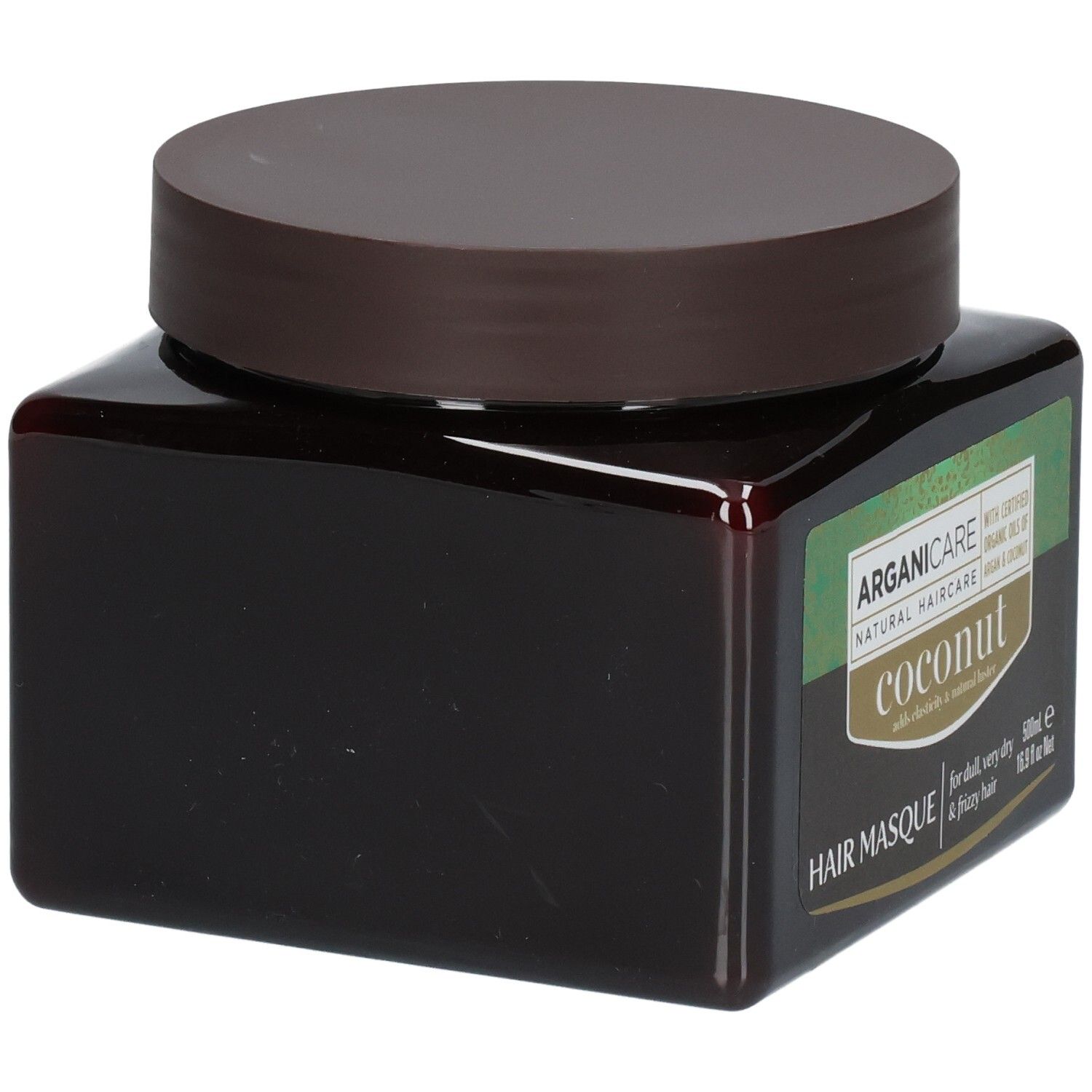 Masque capillaire Arganicare à la noix de coco, 500ml, pour cheveux secs et frisés.