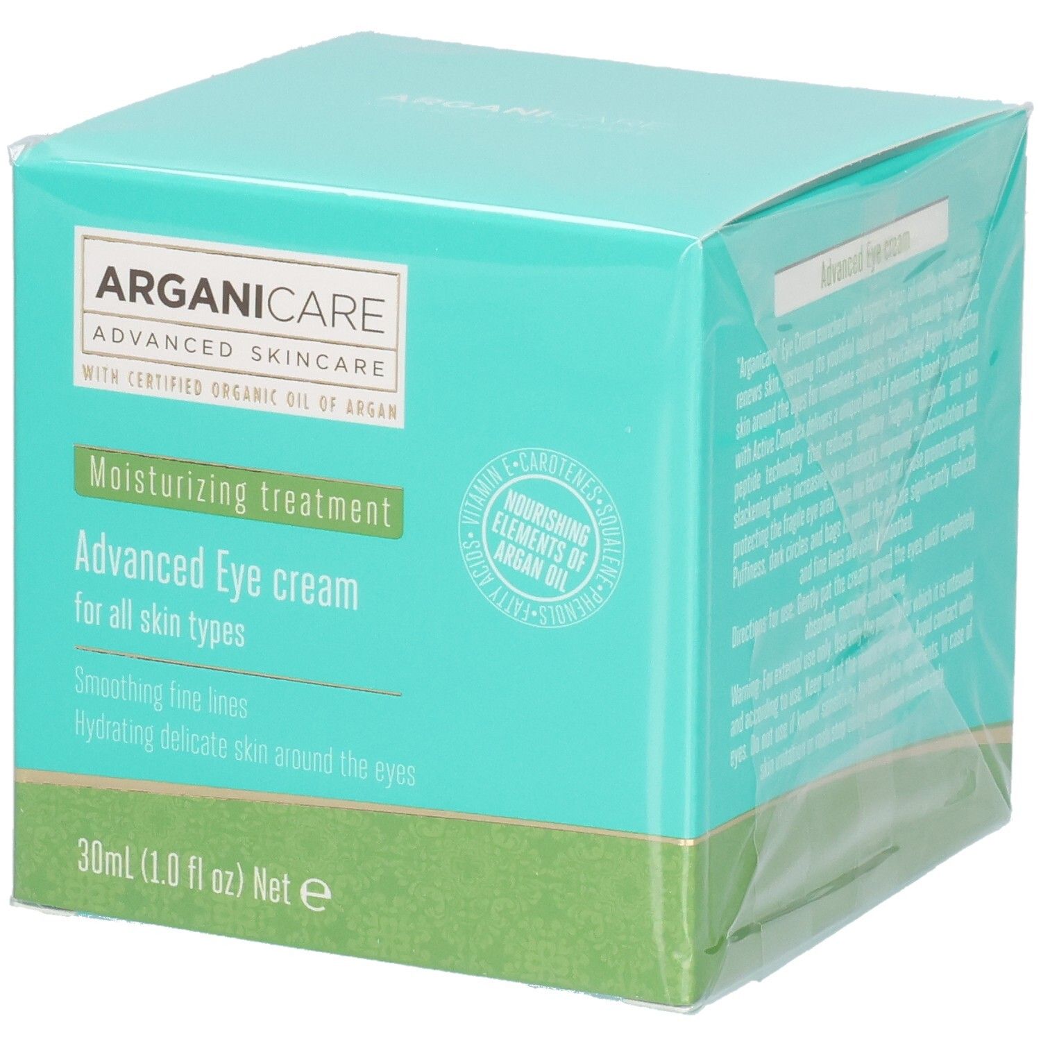 Arganicare Advanced Eye Cream, 30ml, Soin hydratant pour tous types de peau.