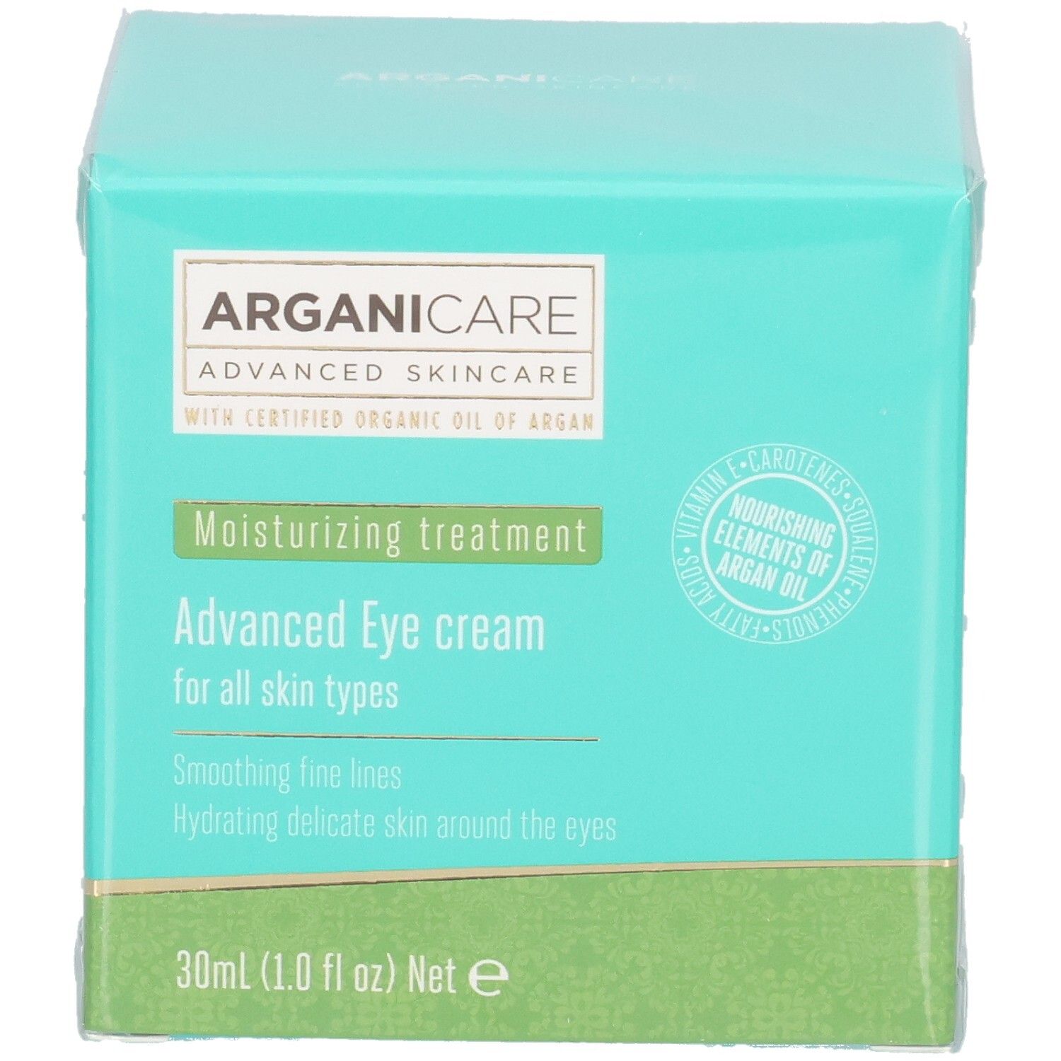 Arganicare Advanced Eye Cream, 30ml, Soin hydratant, lissage des rides.