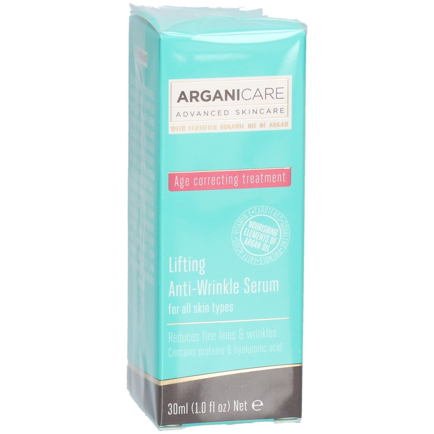 Sérum Arganicare Lifting Anti-Rides 30ml. Traitement correcteur d'âge pour tous types de peau.
