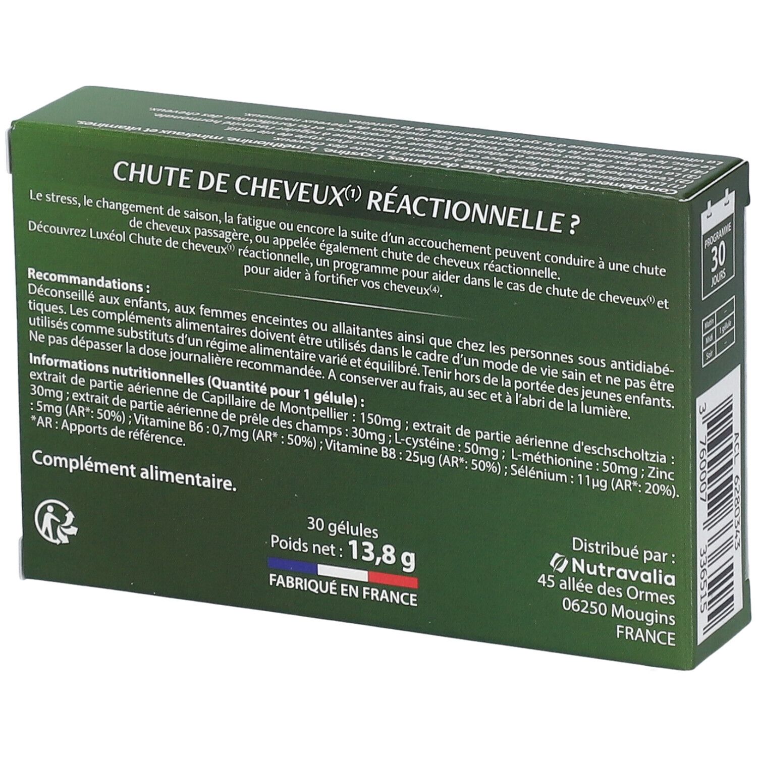 LUXÉOL Chute de Cheveux Réactionnelle