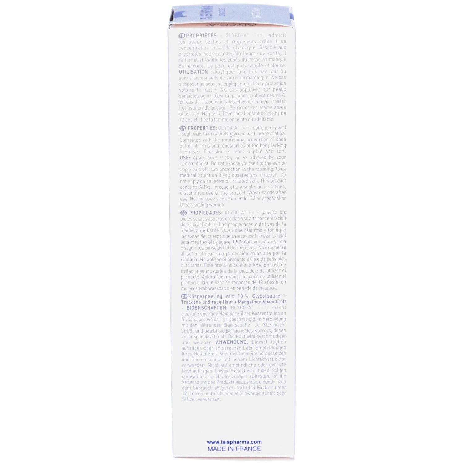 Emballage en carton. Texte multilingue. Informations fabricant et instructions d'utilisation. Volume: 200 ml.