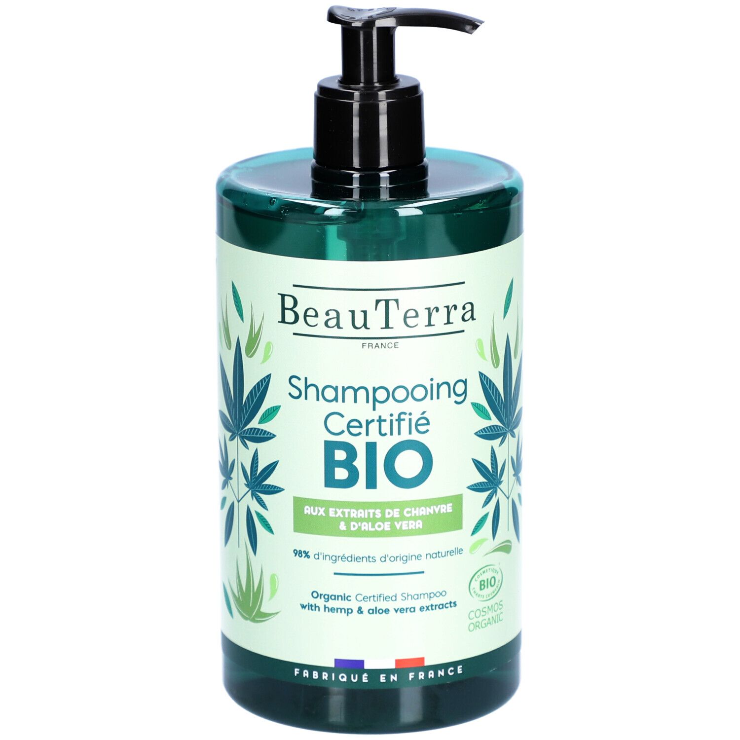BeauTerra Shampoing Certifié Bio - Chanvre et Aloe Vera