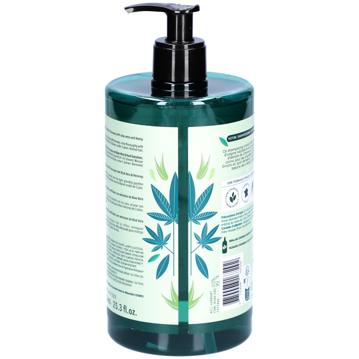 BeauTerra Shampoing Certifié Bio - Chanvre et Aloe Vera