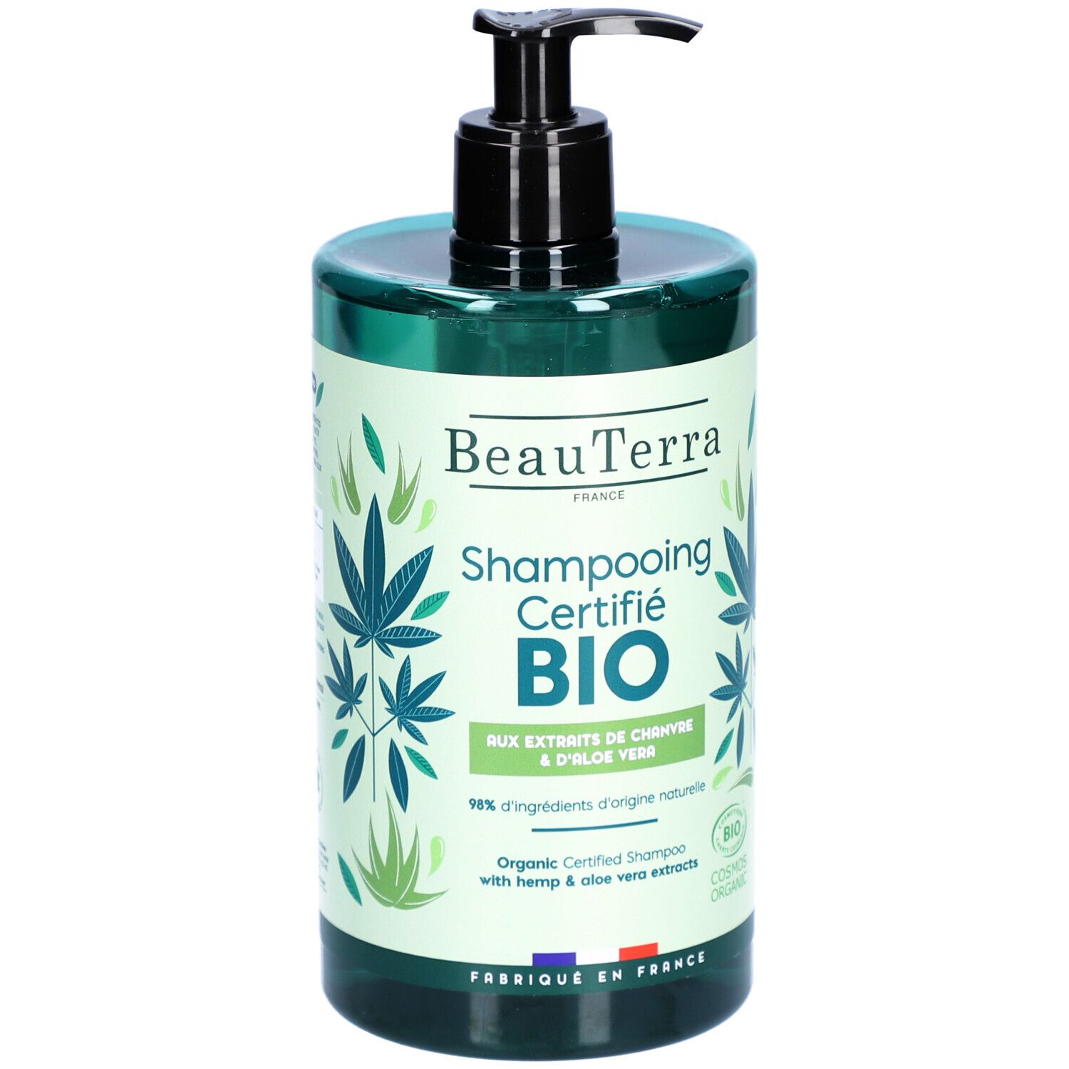 BeauTerra Shampoing Certifié Bio - Chanvre et Aloe Vera