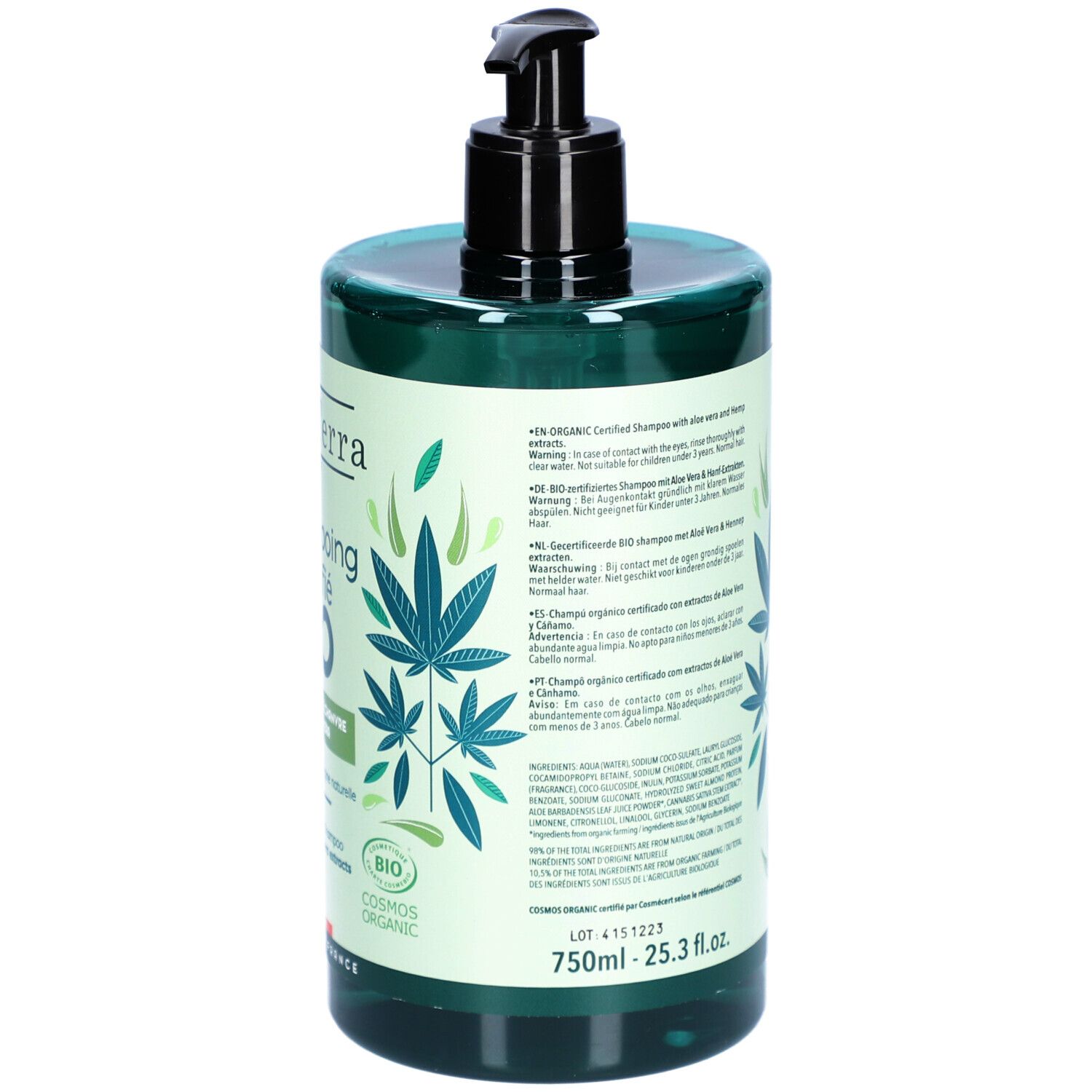 BeauTerra Shampoing Certifié Bio - Chanvre et Aloe Vera