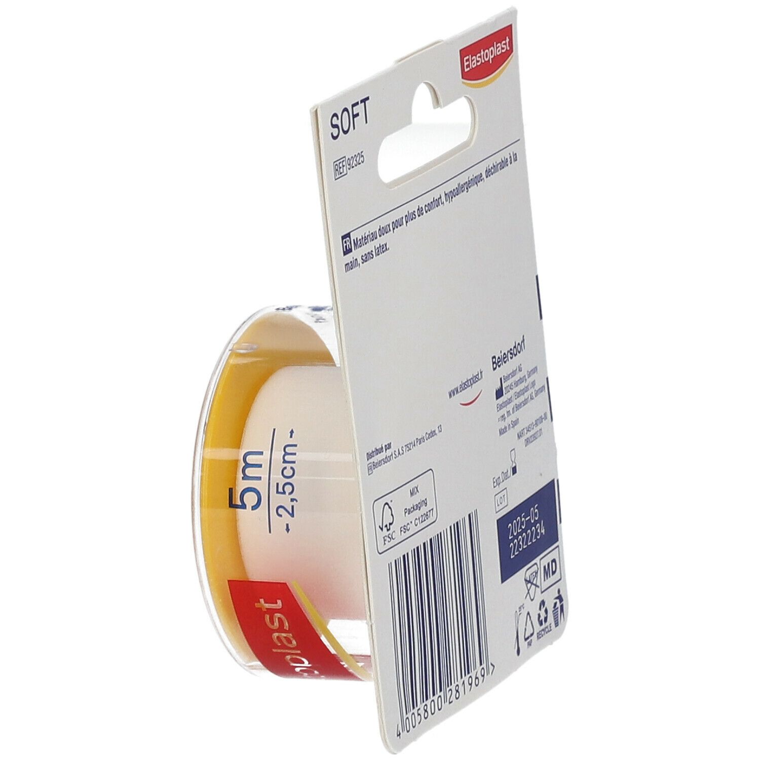 Elastoplast Sparadrap Microporeux 5 m x 2,5 cm