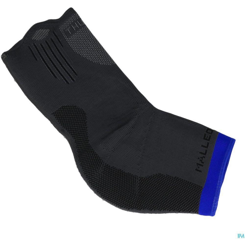 Chevillère noire avec détails bleus. Marques THUASNE et MalleoAction visibles.