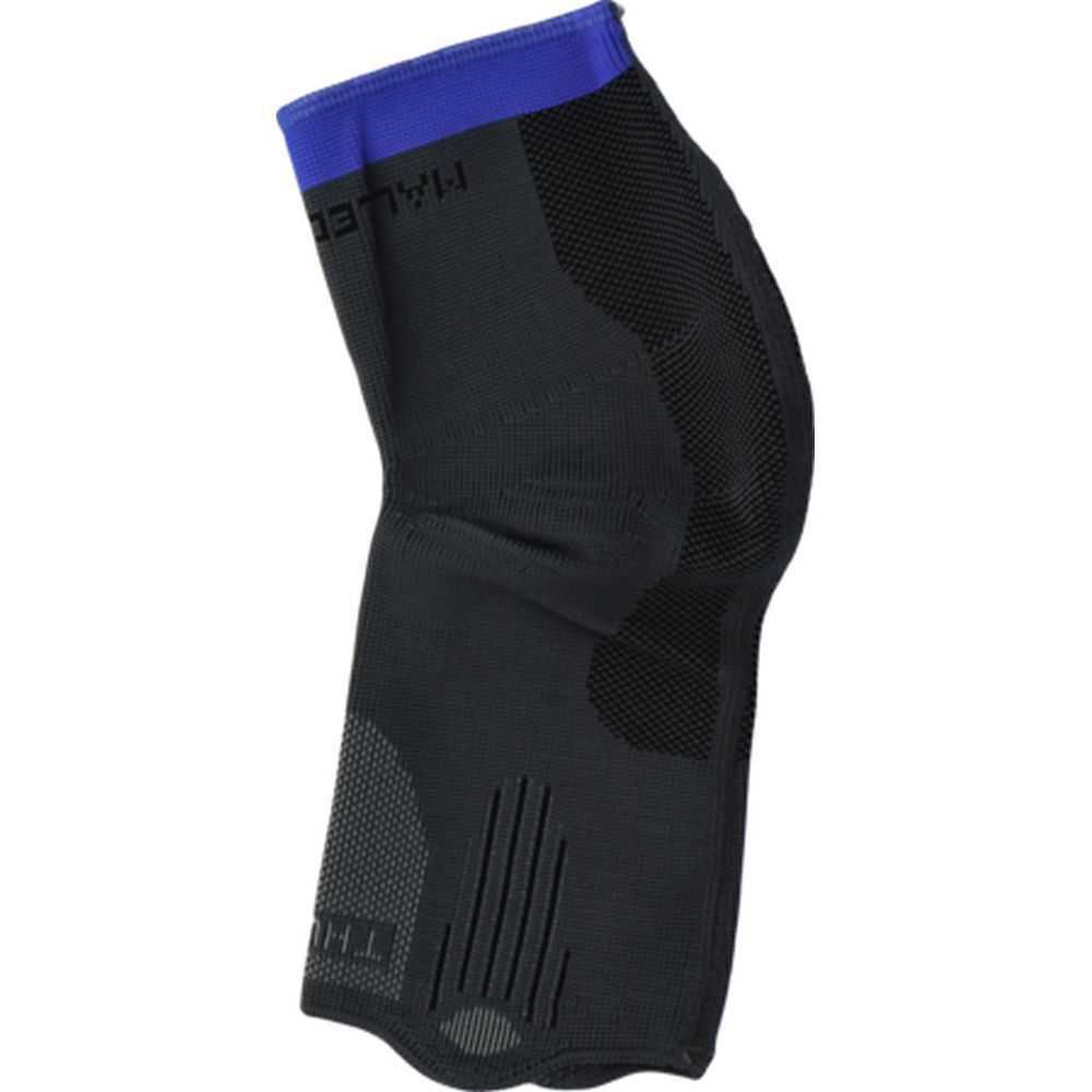 Attelle de cheville noire et bleue. Logo THUASNE visible. Taille 3.